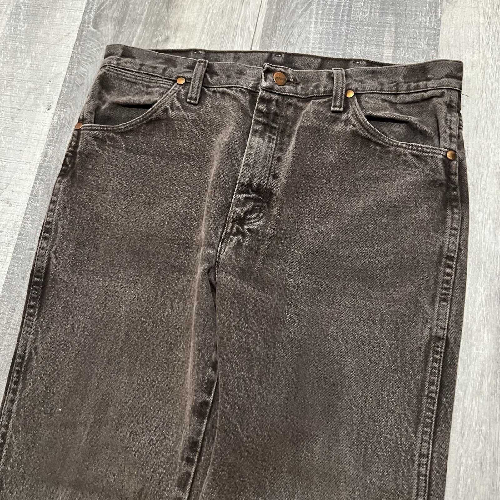 Wrangler VTG Wrangler Brown Denim Cowboy Jeans Straight Leg Faded Y2K Size US 34 / EU 50 - 3 Thumbnail