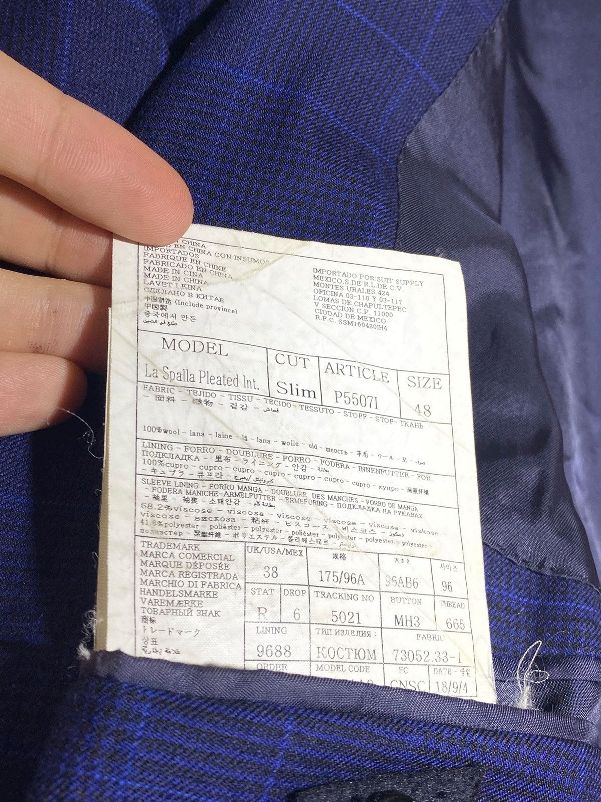 Suitsupply Suitsupply Pure Wool Checkered Blazer 2 Button Sport Coat Size 48S - 16 Thumbnail