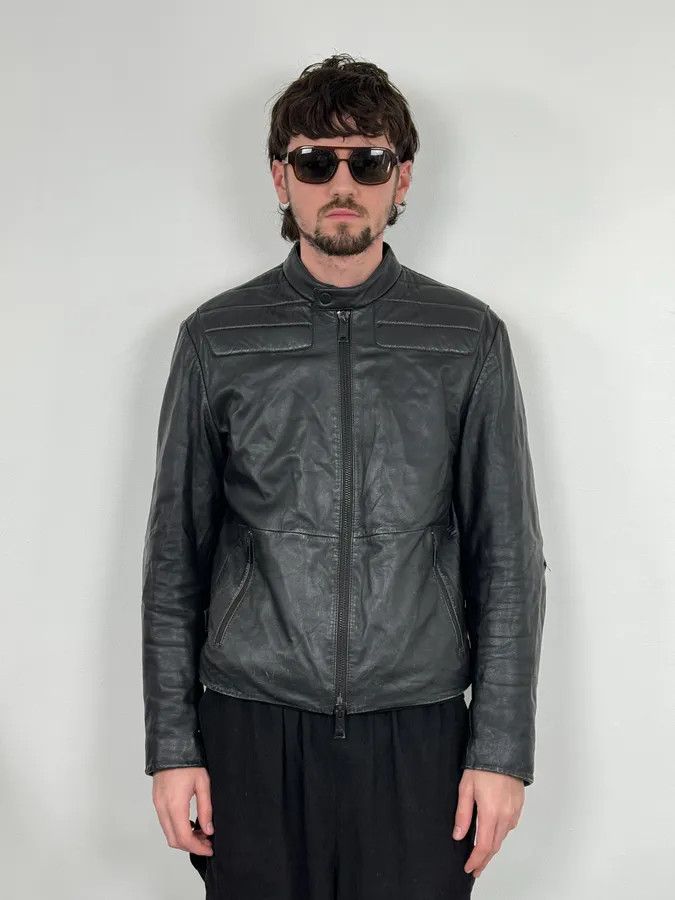Emporio Armani AW2018 Emporio Armani Black Padded Biker Leather Jacket Size US M / EU 48-50 / 2 - 2 Thumbnail