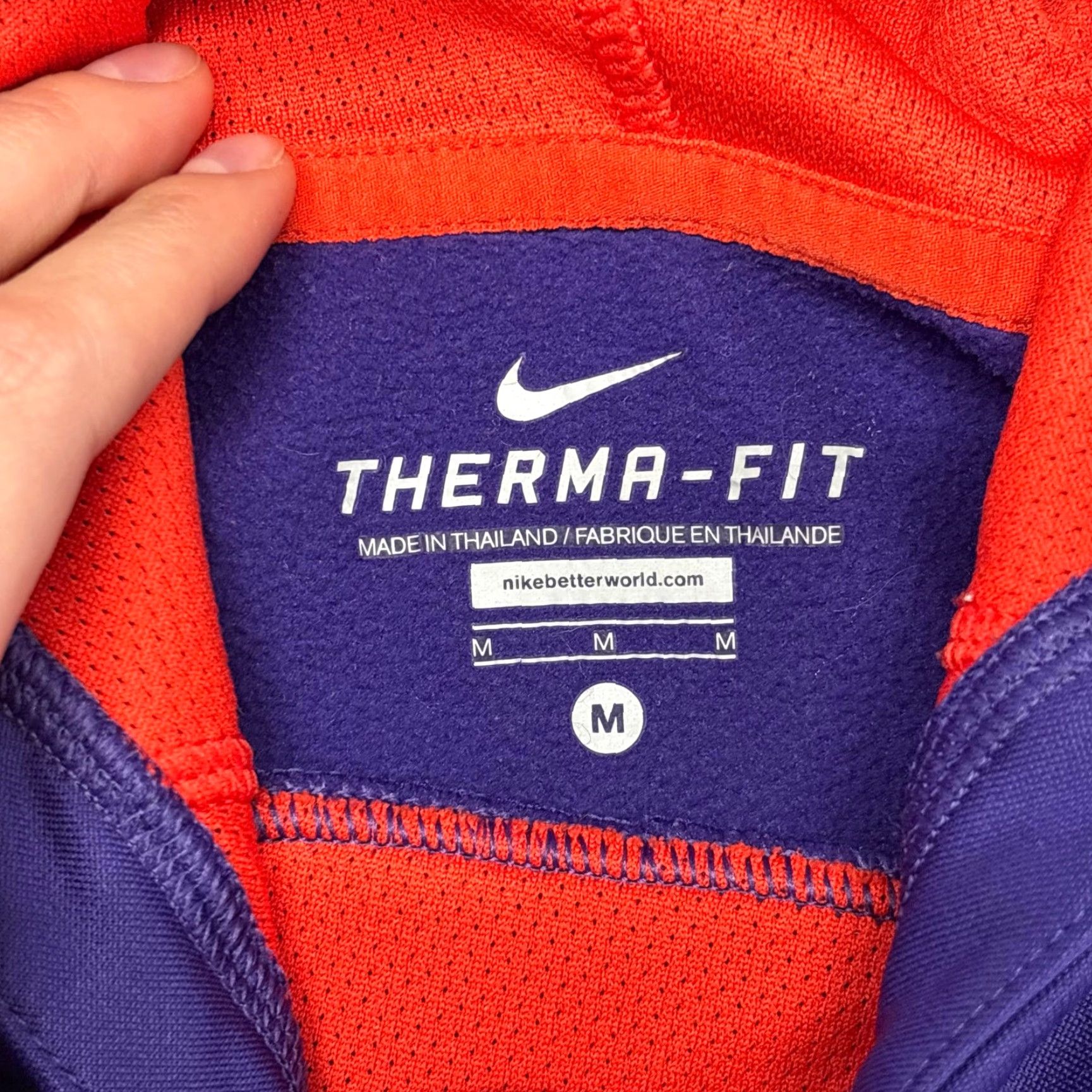 Nike Nike Therma-Fit Purple Orange Womens M Big Swoosh Hooded Sweatshirt Size M / US 6-8 / IT 42-44 - 6 Thumbnail