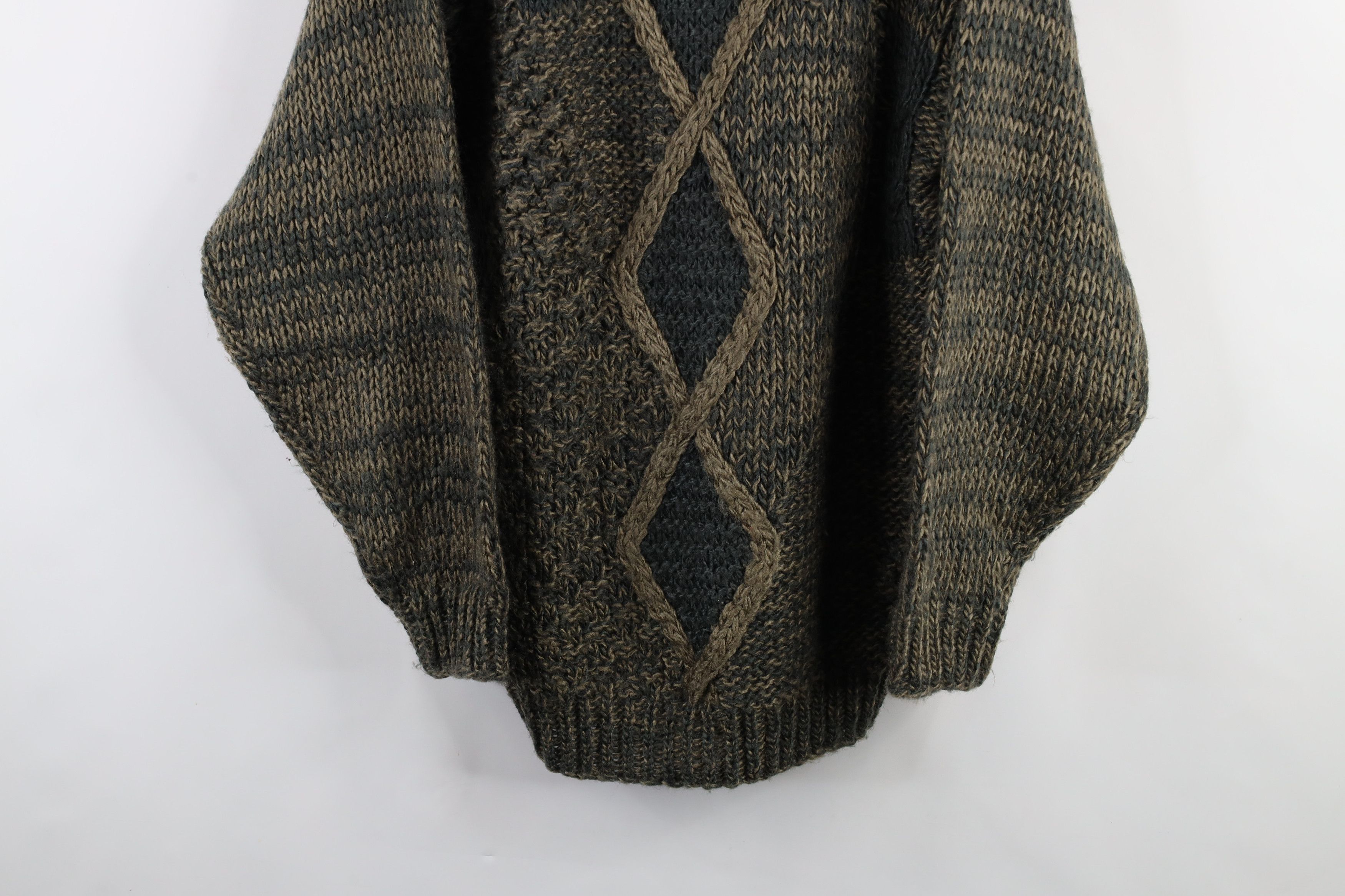Vintage Vintage 90s Streetwear Chunky Crochet Cable Knit Sweater Size US L / EU 52-54 / 3 - 3 Thumbnail