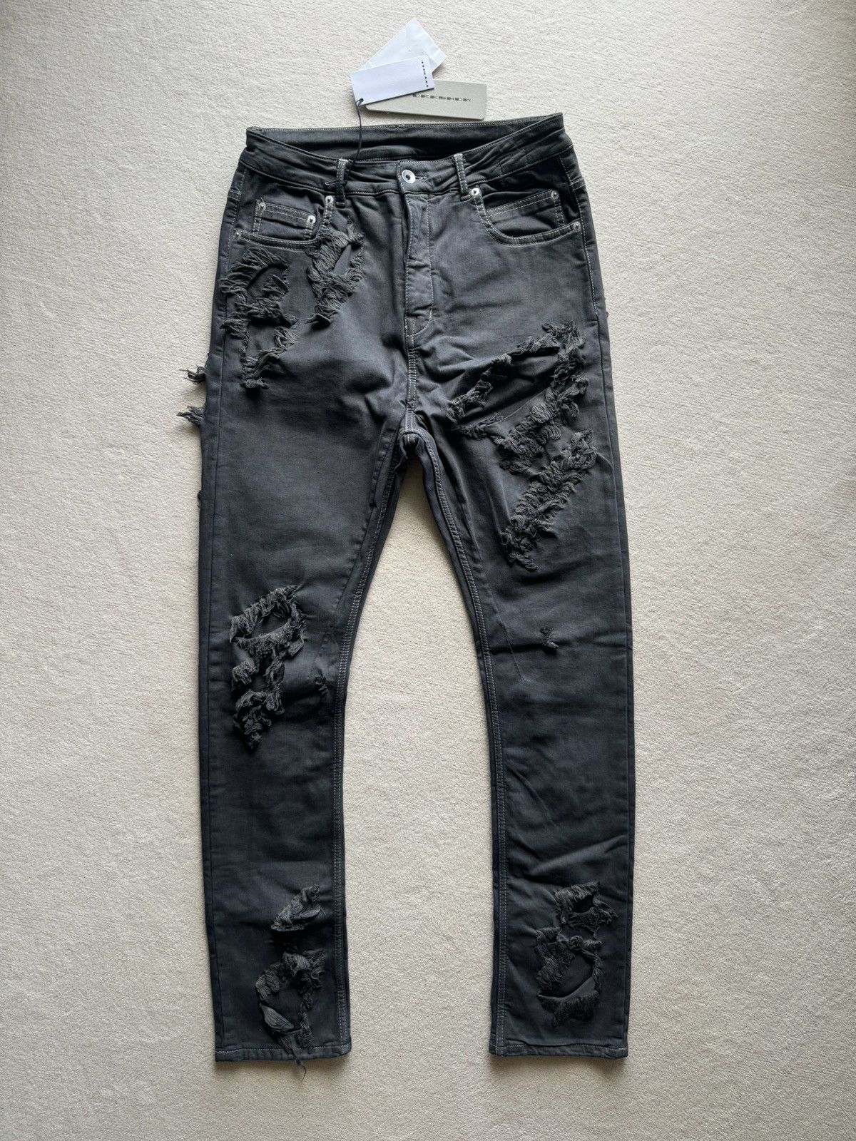 image of Rick Owens x Rick Owens Drkshdw New | Ss23 Drkshdw Slashed Detroit Denim Dark Dust 33, Men's