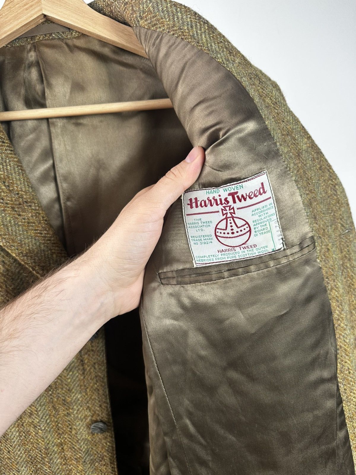 Harris Tweed Dan Sutton x Harris Tweed Herringbone Wool Blazer Jacket Size 38R - 5 Thumbnail