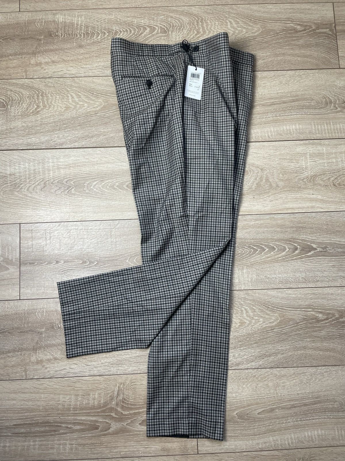Reiss Reiss Vallarta Gingham Check Slim Pants In Mid Brown 34 inch Size 48R - 2 Thumbnail