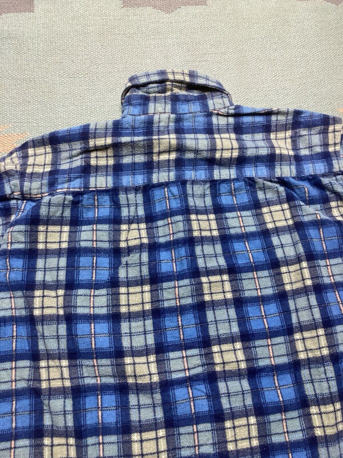 Vintage VTG 90s brushed cotton flannel shirt plaid check blue medium Size US M / EU 48-50 / 2 - 5 Thumbnail