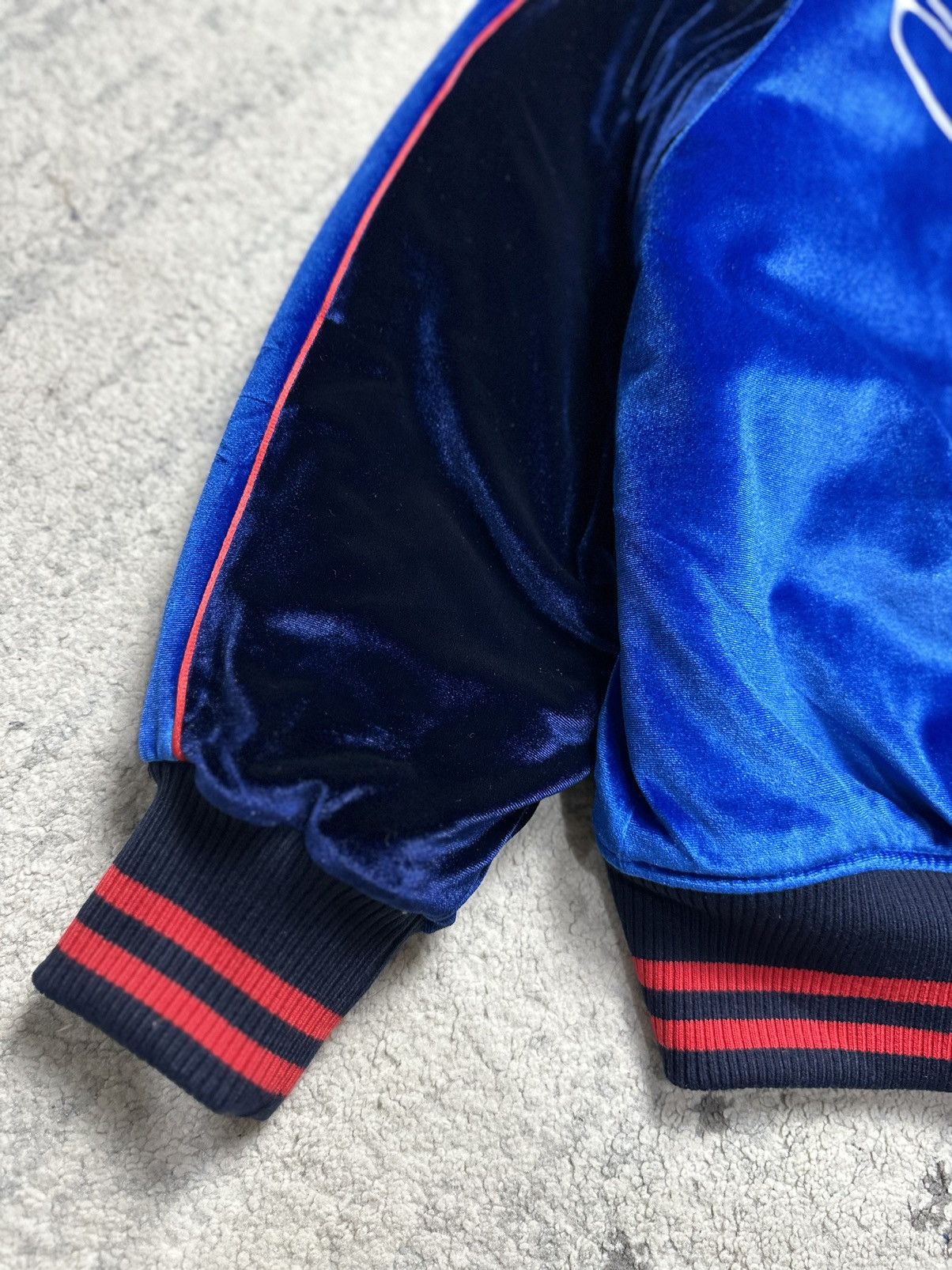 Fila × Japanese Brand D-Antidote x Fila Logo Velvet Stadium Jacket Blue/Navy Size US M / EU 48-50 / 2 - 7 Thumbnail