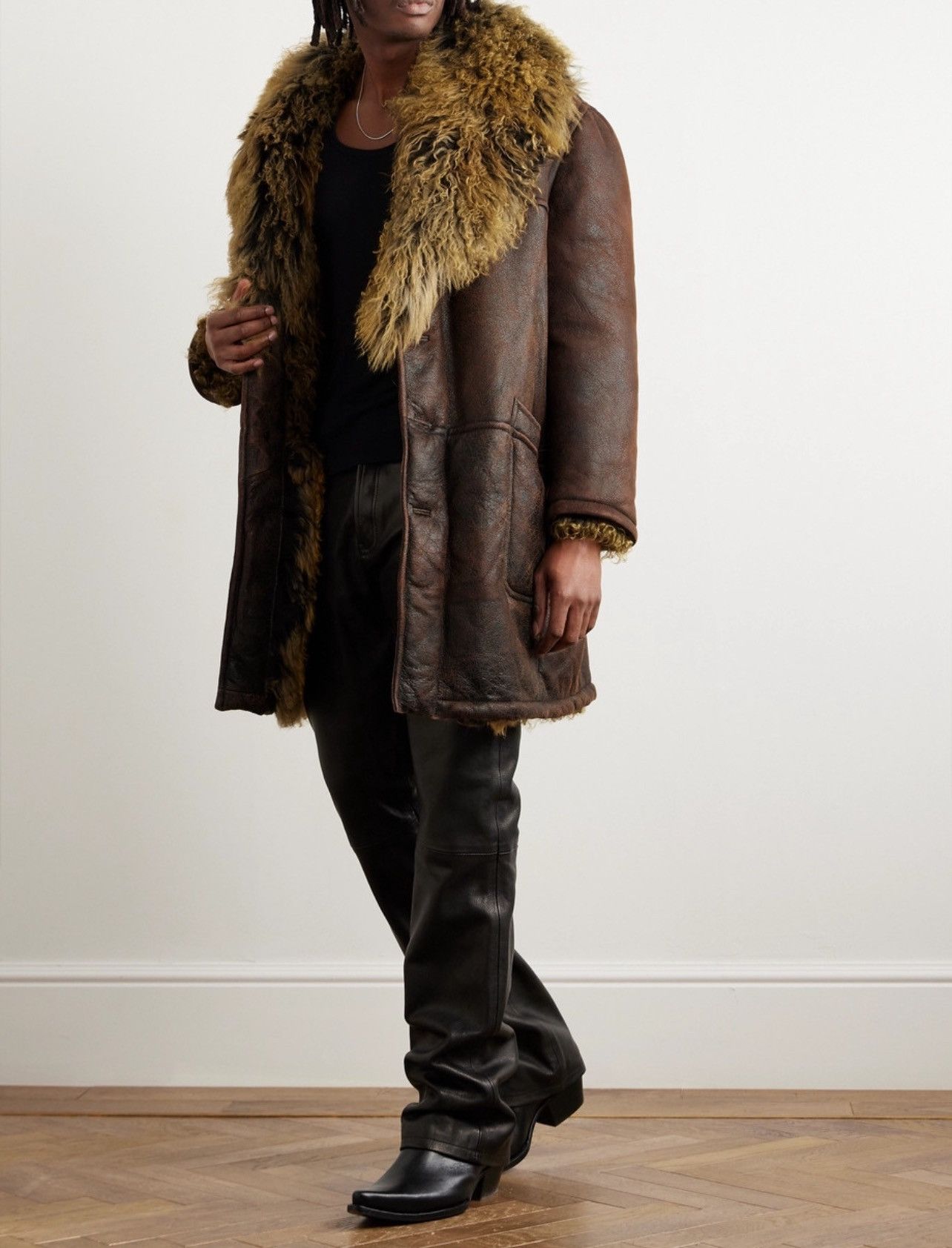 Enfants Riches Deprimes ERD TOBACCO SHEARLING COAT AW’23 Size US L / EU 52-54 / 3 - 2 Thumbnail