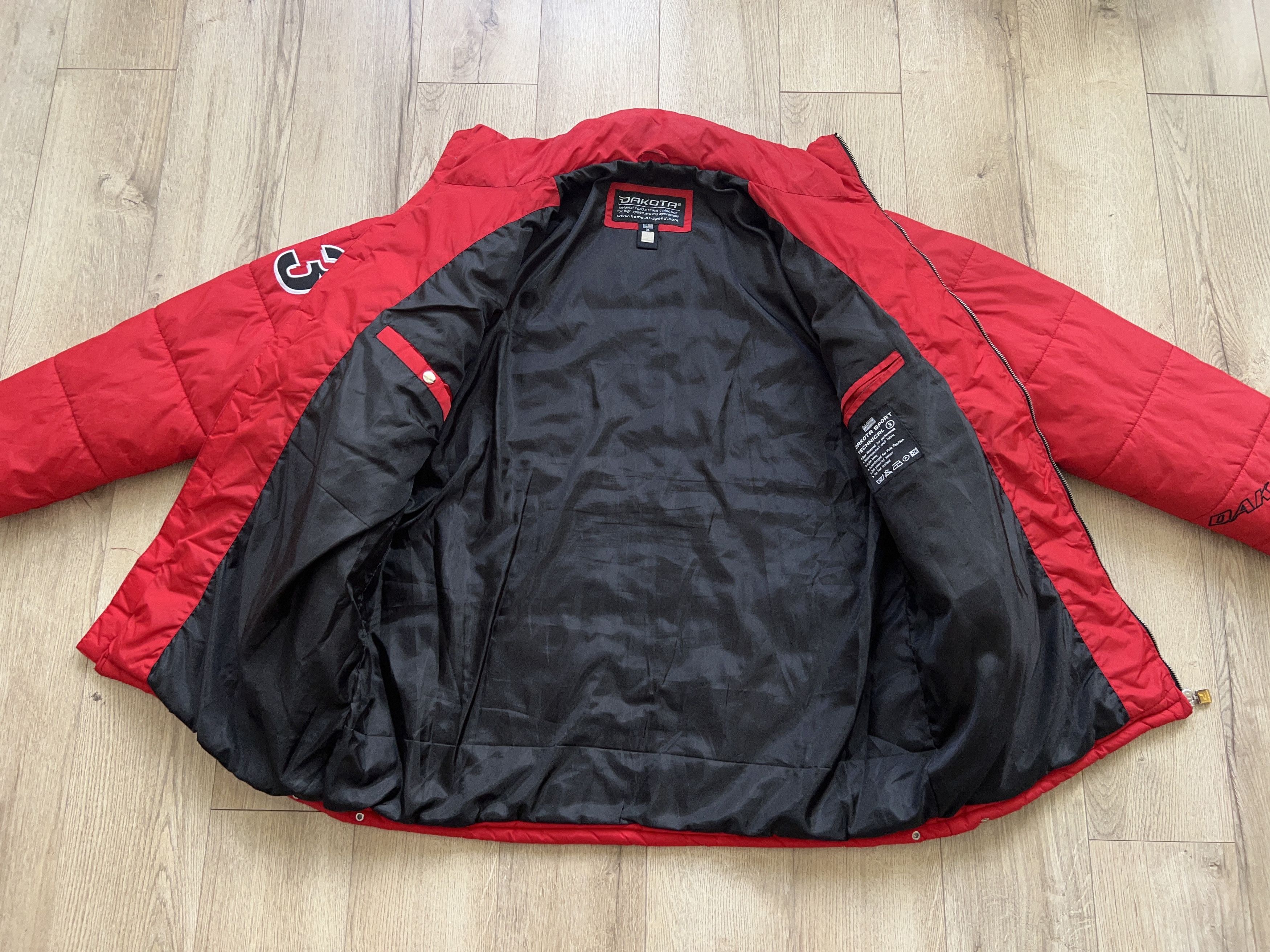 NASCAR × Vintage DAKOTA MOTORS Racing Puffer Jacket Insulated Red Daytona 500 Size US XL / EU 56 / 4 - 8 Thumbnail