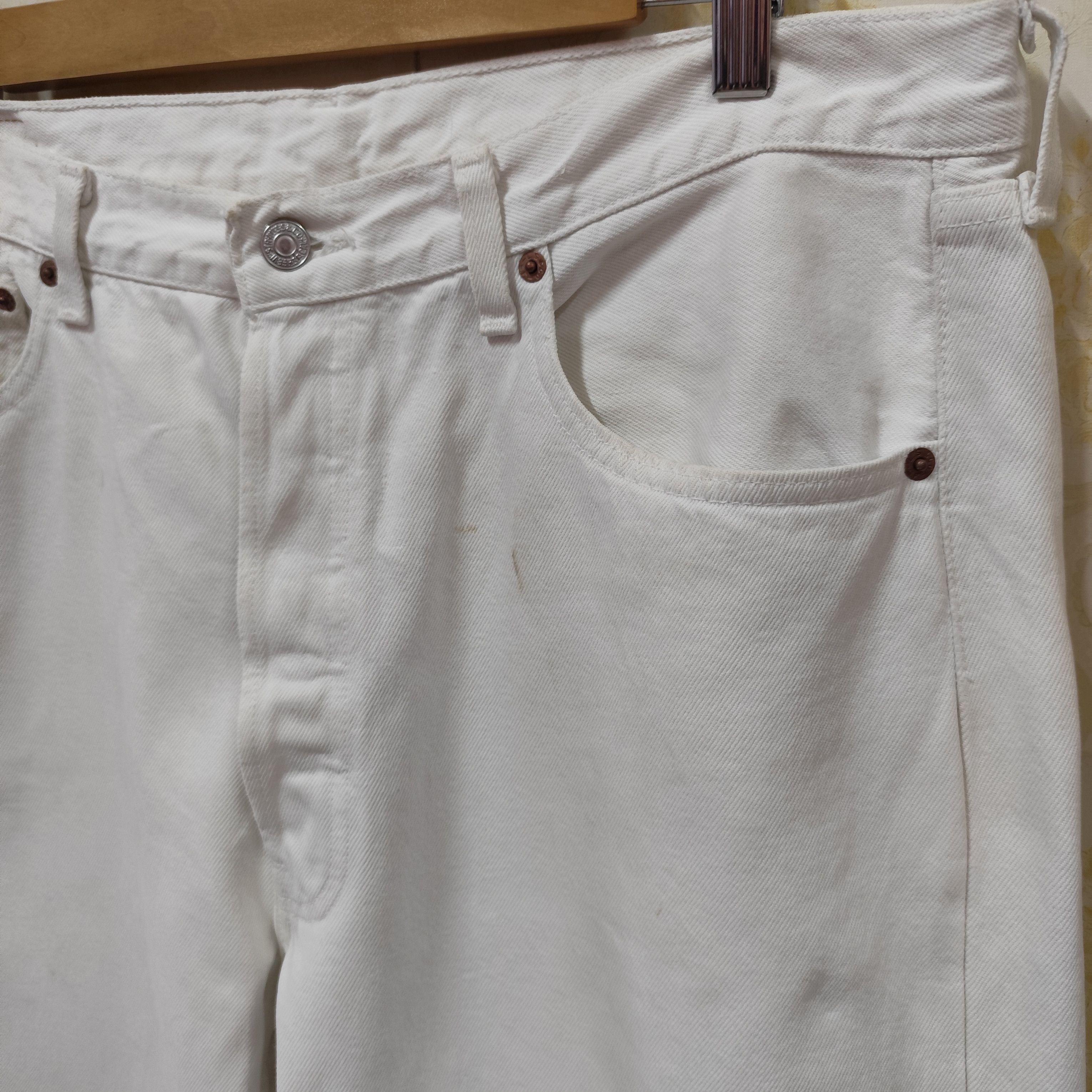 Levi's × Vintage 🇺🇸VINTAGE LEVIS 501 WHITE JEANS MADE IN USA Size US 38 / EU 54 - 4 Thumbnail