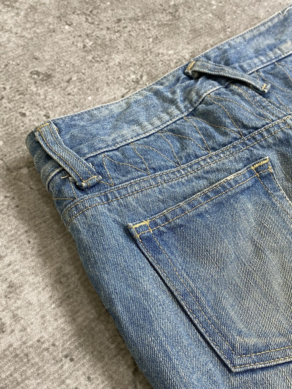 If Six Was Nine Japanese Brand Sly Lang Distressed Super Flared Jeans Size US 27 - 7 Thumbnail