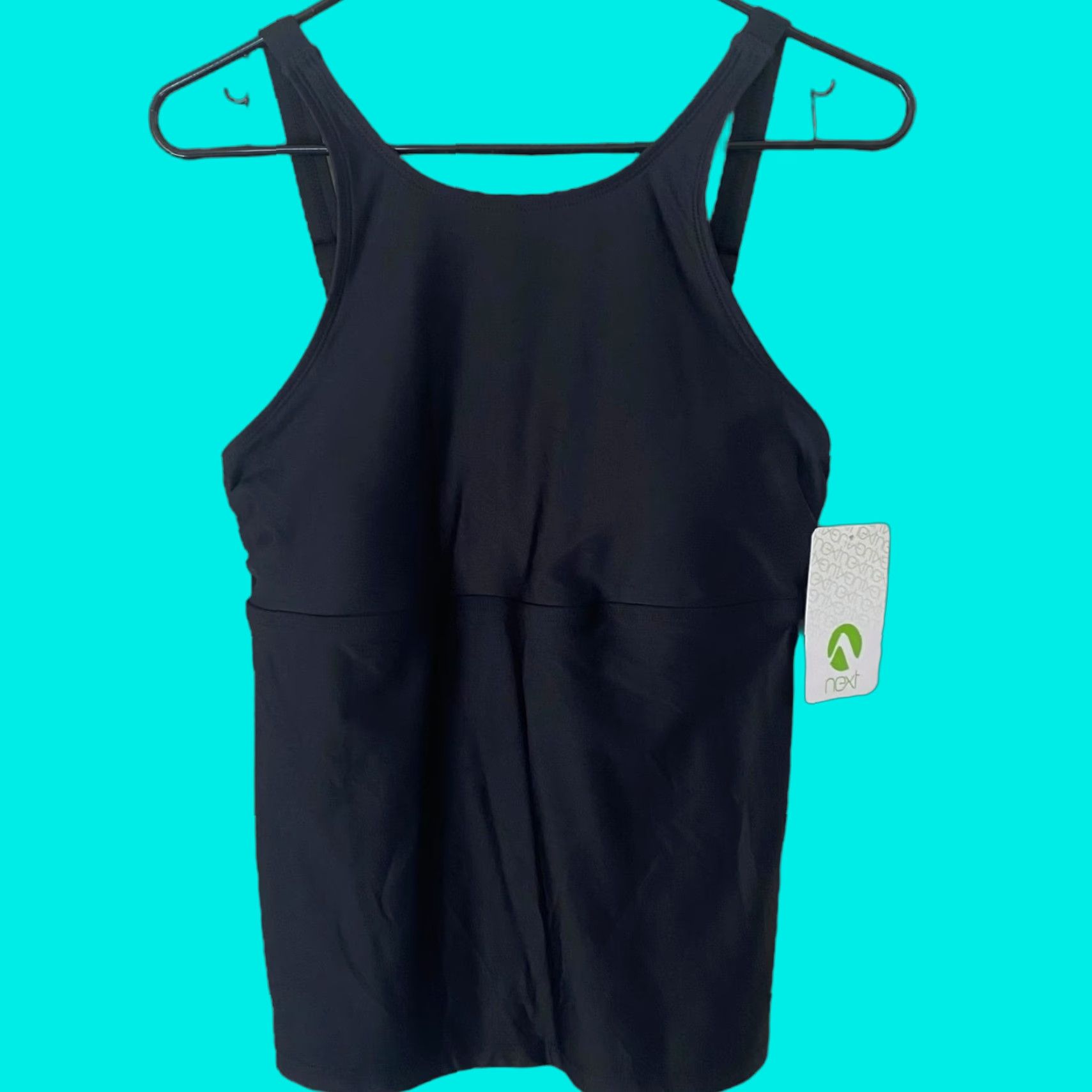 NEXT NEXT Athletic Tank Top Black Women’s Size Medium Built-In-Bra Activewear New Size M / US 6-8 / IT 42-44 - 1 Thumbnail