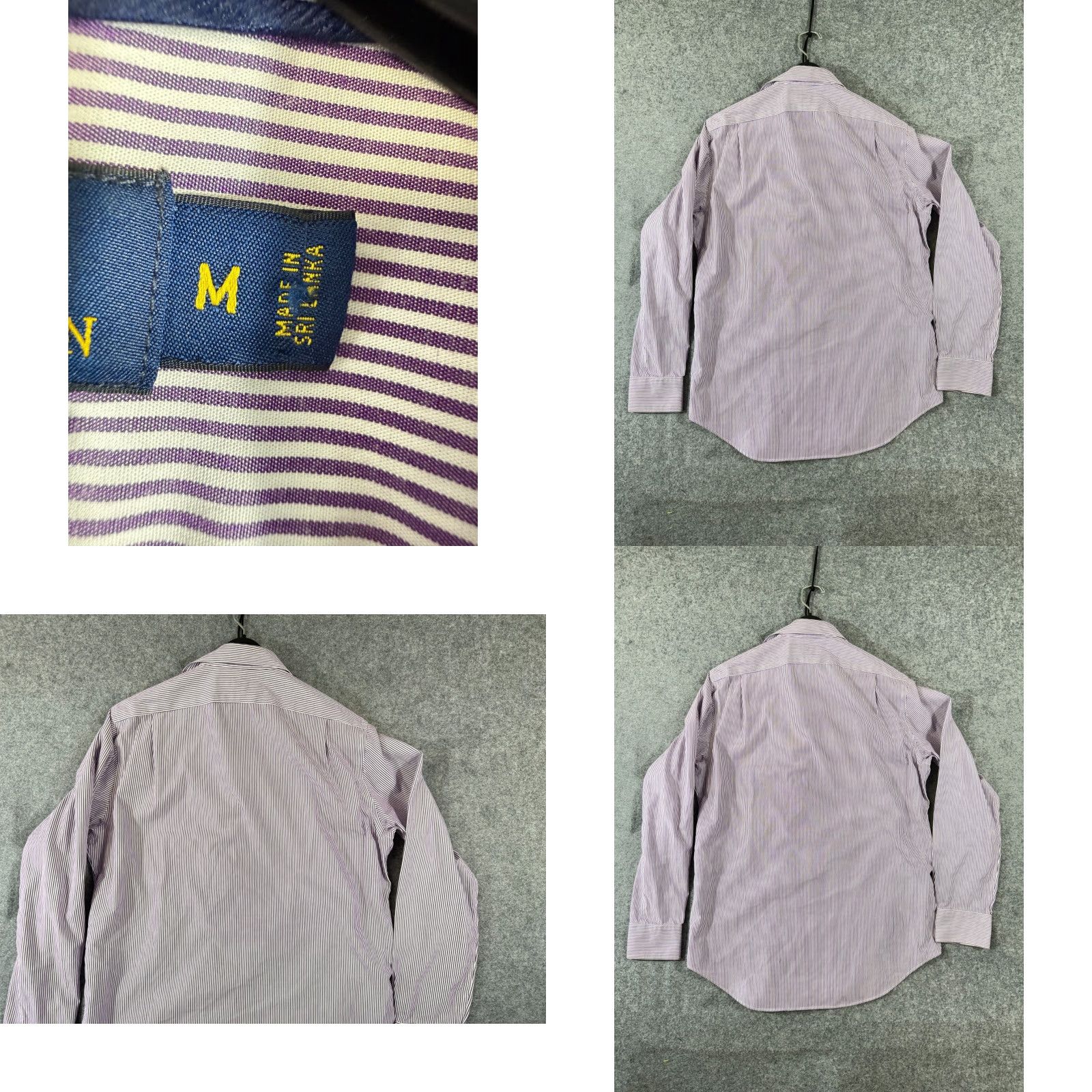 Polo Ralph Lauren Polo Ralph Lauren Shirt Mens M Purple White Striped Non-Iron Slim Fit Pony Logo Long Sleeve Size US M / EU 48-50 / 2 - 8 Thumbnail
