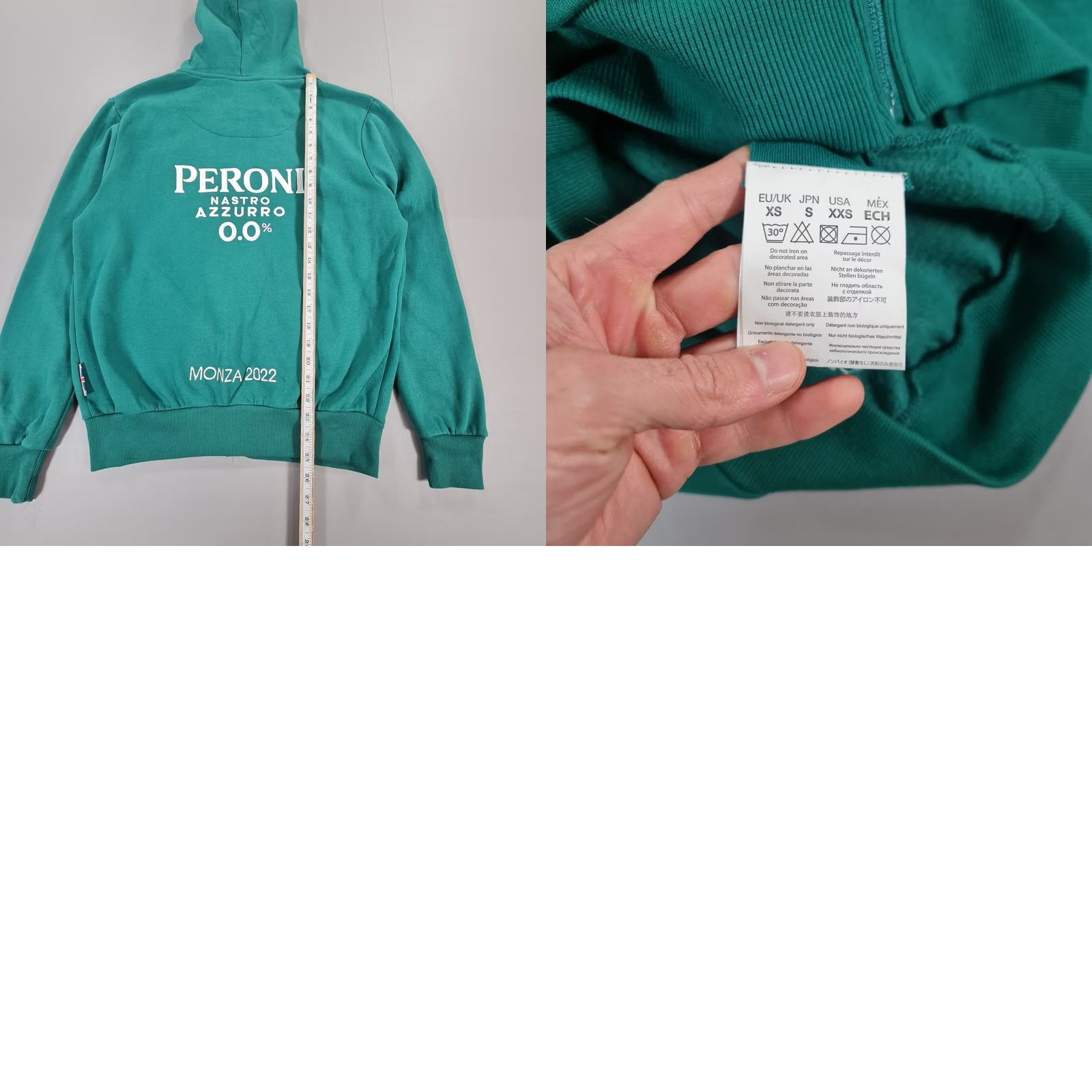 Vintage Aston Martin Mens Hoodie Green XS Logo Full Zip Hooded Pockets Sport Fleece Size US XS / EU 42 / 0 - 8 Thumbnail