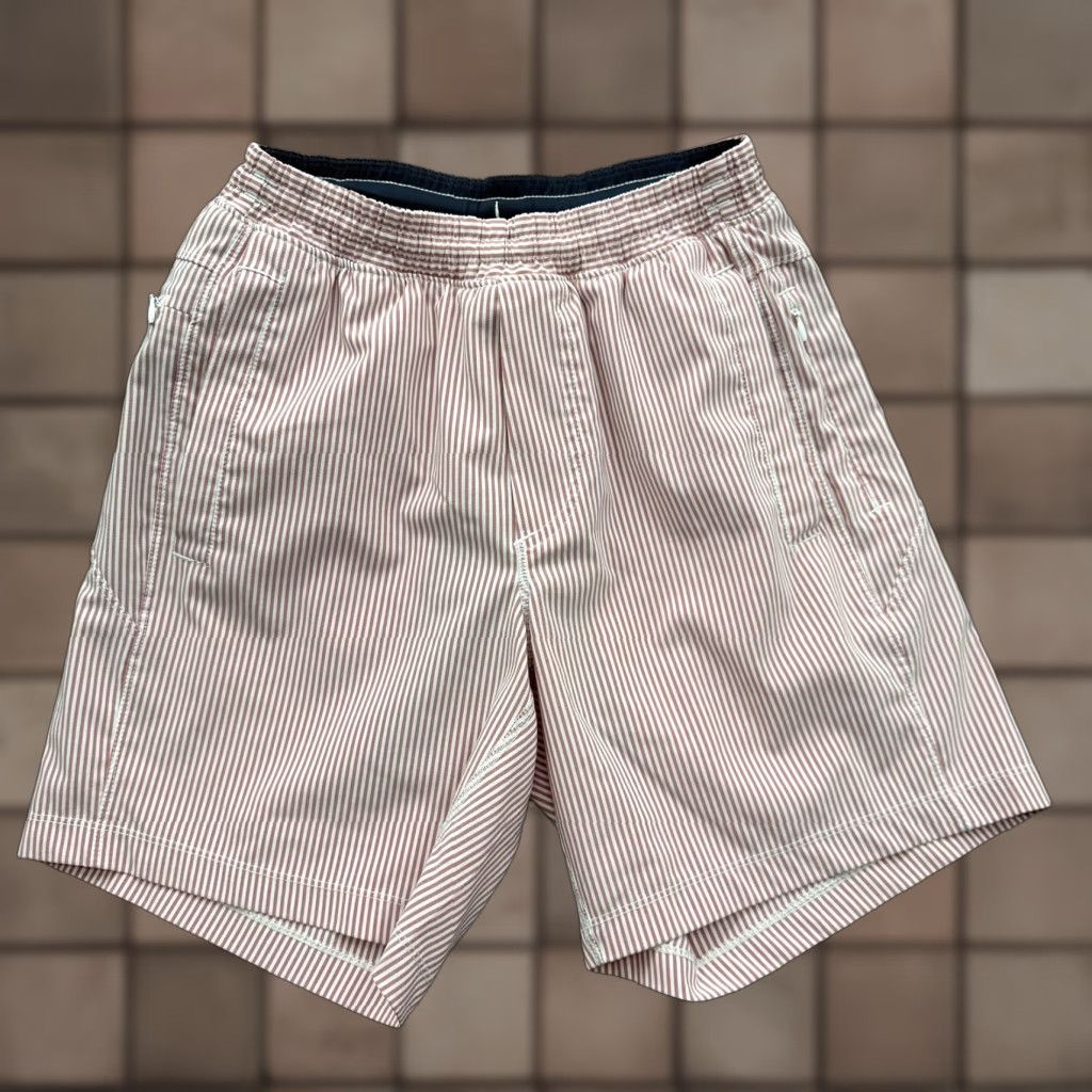 Swims Birddogs Shorts Mens Small Pink Striped Elastic Waist 7 Inseam Lined Casual Swim Random Size US 29 - 1 Thumbnail