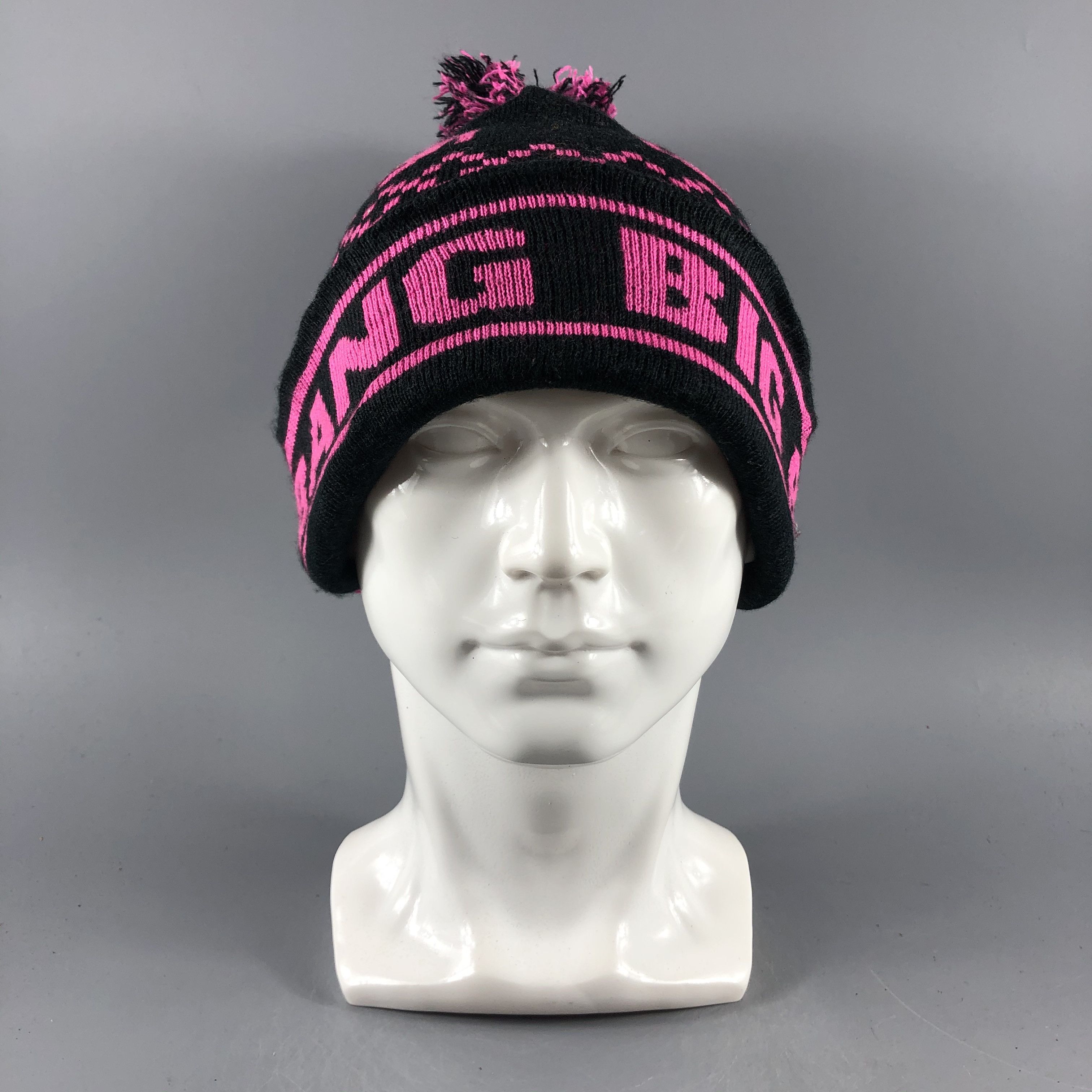 image of Vintage Big Bang Beanie Pink Hats Bobble Snow Hat Snow Cap B1178, Men's