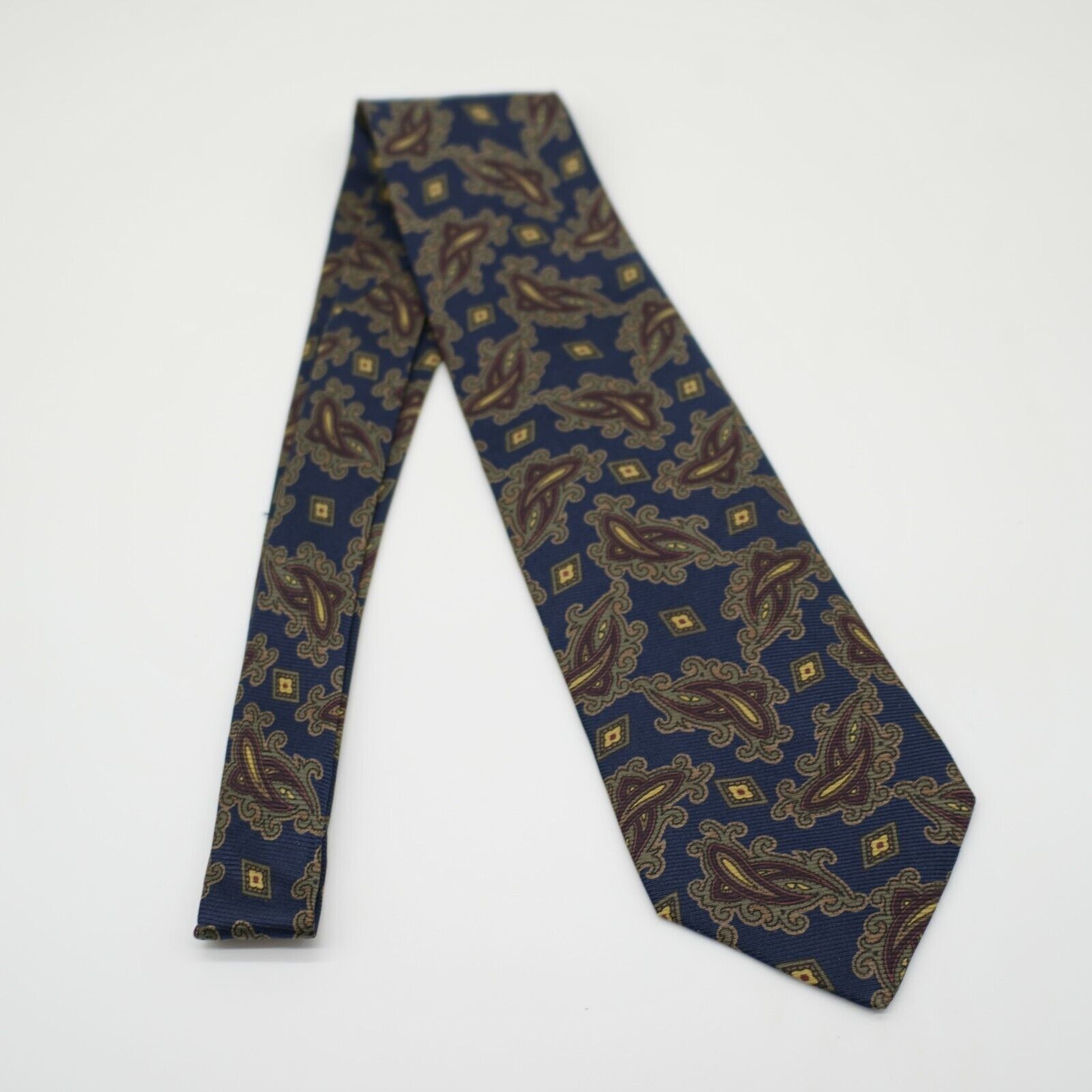 Joseph Abboud Joseph Abboud Blue Green Woven Paisley Short Italian Silk Ti Size ONE SIZE - 6 Thumbnail