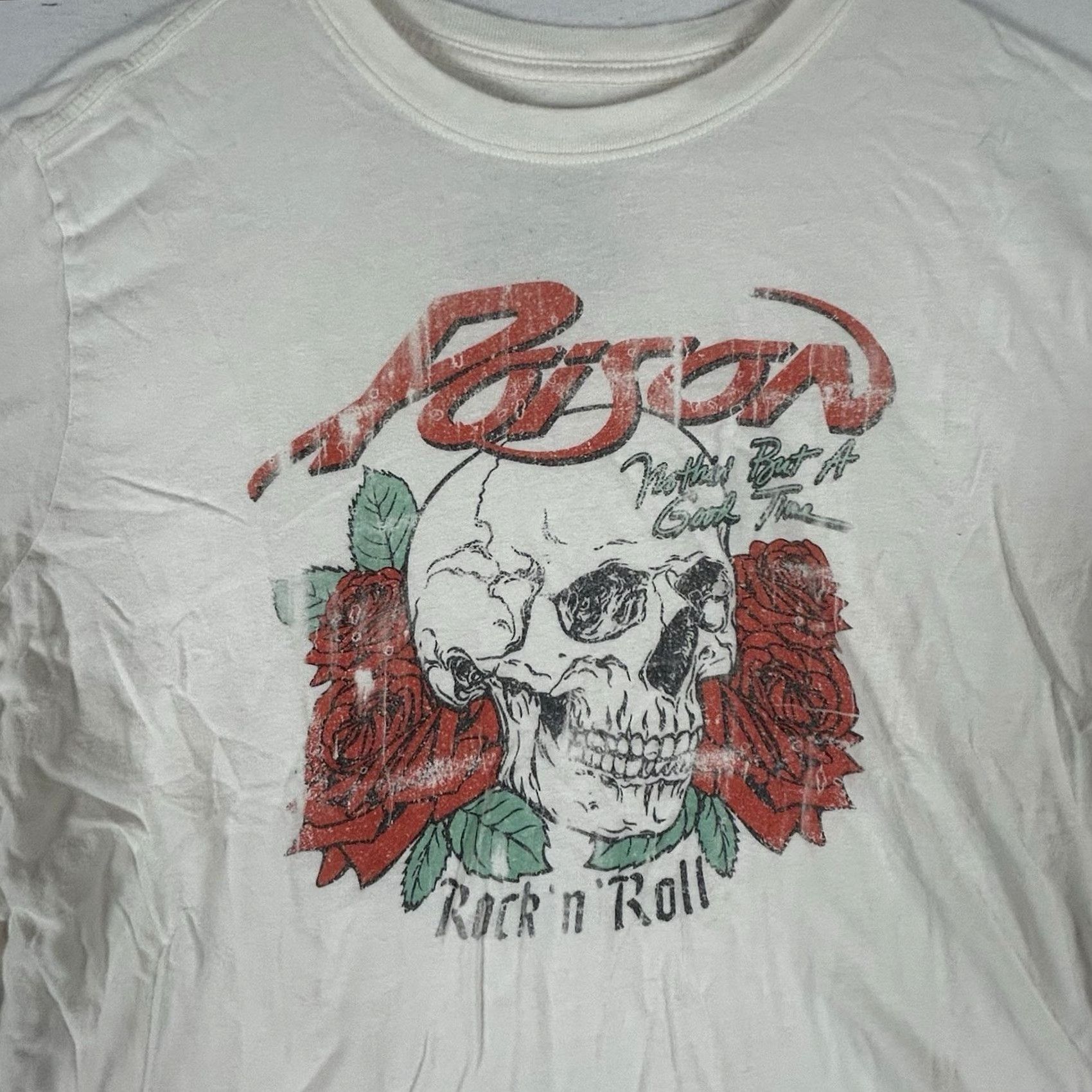 Vintage Poison Nothing But A Good Time Skull Graphic T-shirt Womens L Music Rock & Roll Size L / US 10 / IT 46 - 2 Thumbnail