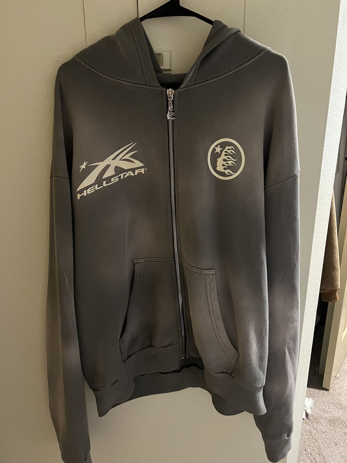 HELLSTAR Hellstar Sports Grey Zip Up Hoodie | Grailed HELLSTAR Hellstar Sports Grey Zip Up Hoodie | Grailed
