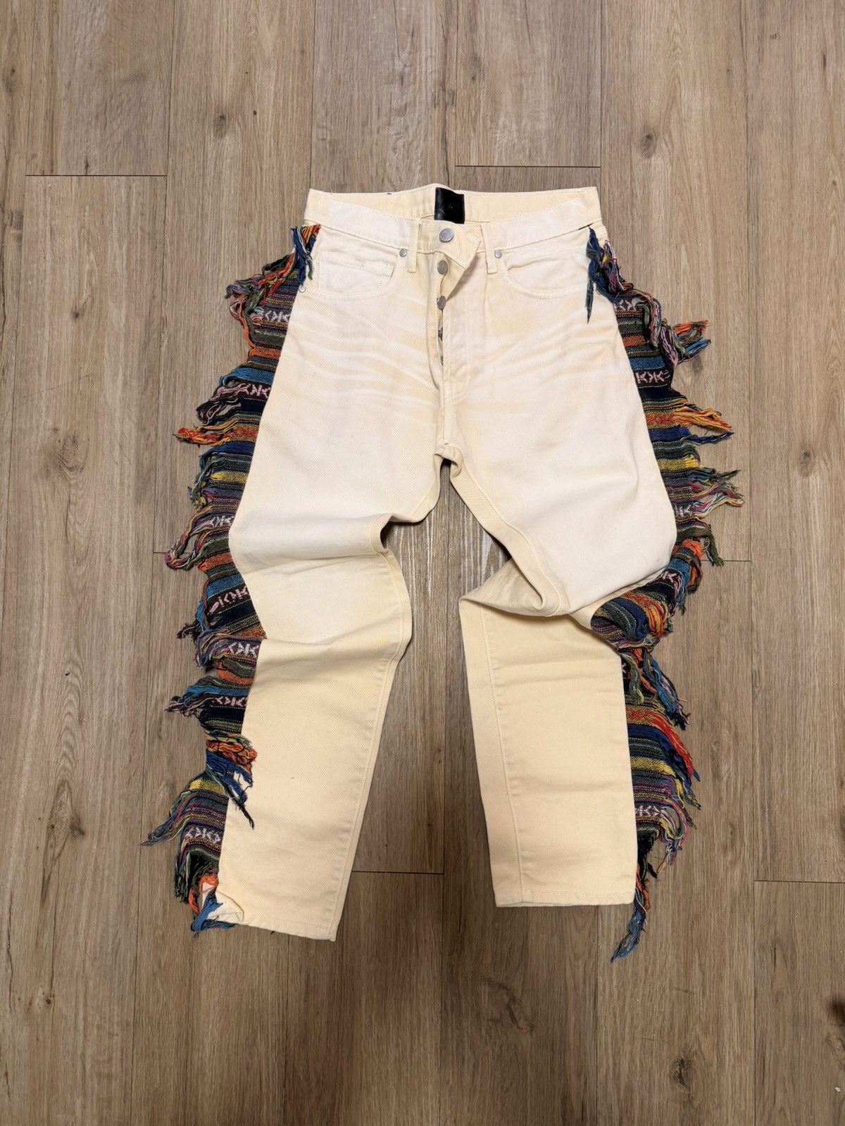 Alchemist Alchemist Beige Fringed Jeans Size US 29 - 1 Thumbnail