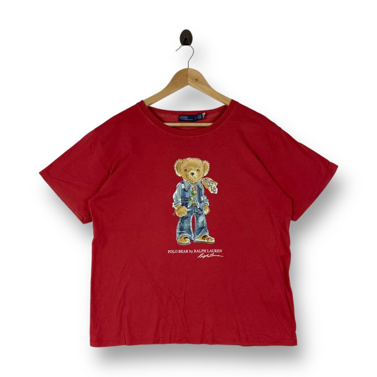 Polo Ralph Lauren Polo Ralph Lauren Red Polo Bear Tee Shirt Size US L / EU 52-54 / 3 - 1 Thumbnail