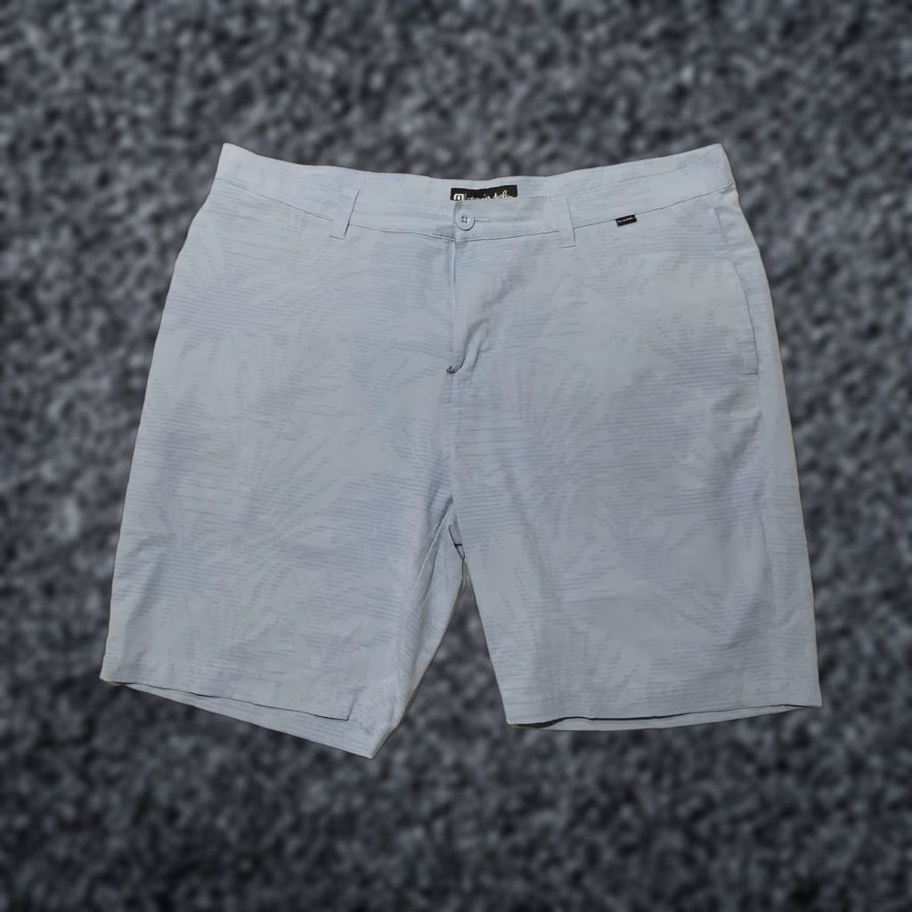 TravisMathew Travis Mathew Shorts Mens 40 Blue Palm Print Stretch Golf Chino 10in Casual Size US 40 / EU 56 - 1 Thumbnail