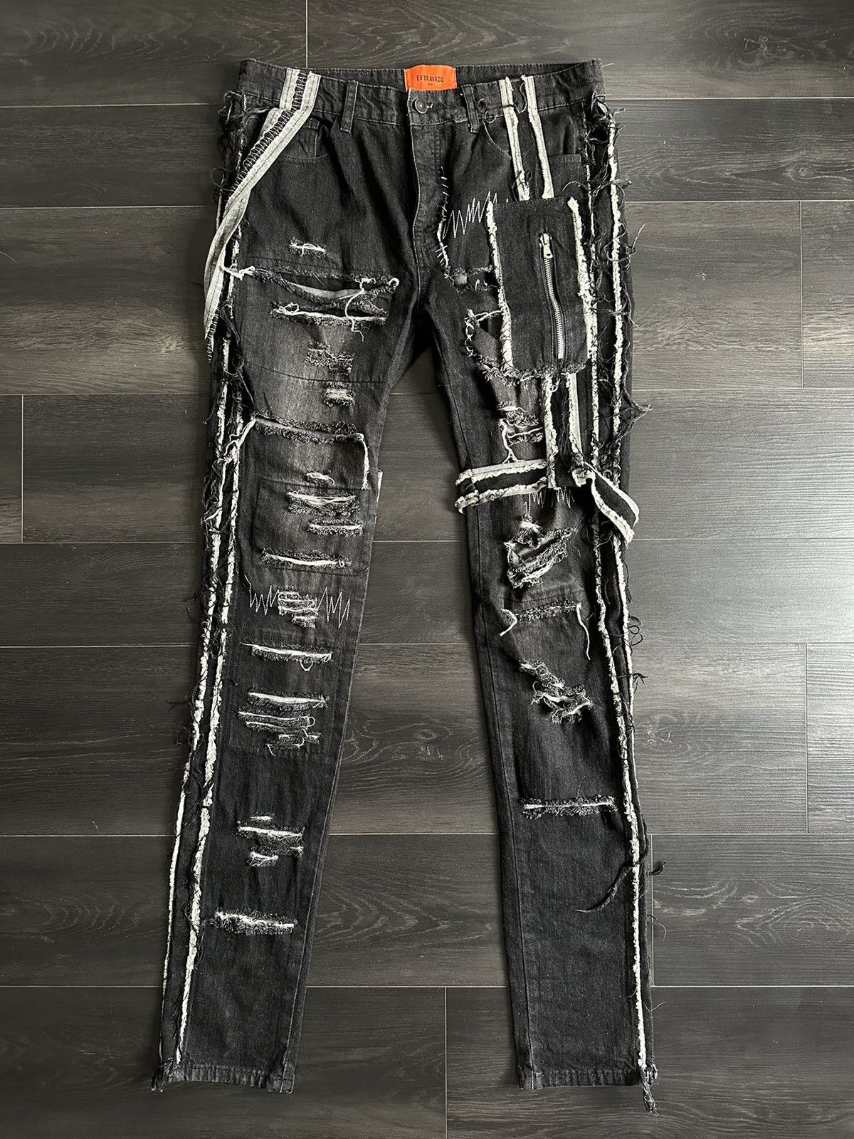 Ev Bravado Ev Bravado Black Denim Stacked Jeans Size US 34 / EU 50 - 1 Thumbnail