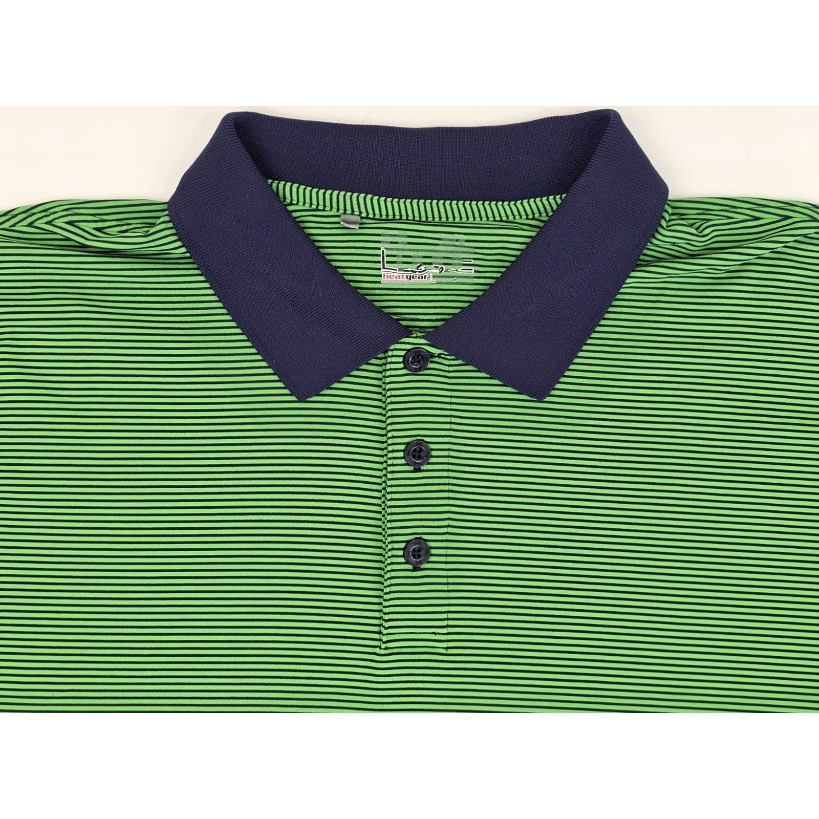 Under Armour Under Armour HeatGear Polo Shirt Men XL Green Striped Loose Fit Short Sleeve Golf polo Shirt Mens XL Size US XL / EU 56 / 4 - 3 Thumbnail