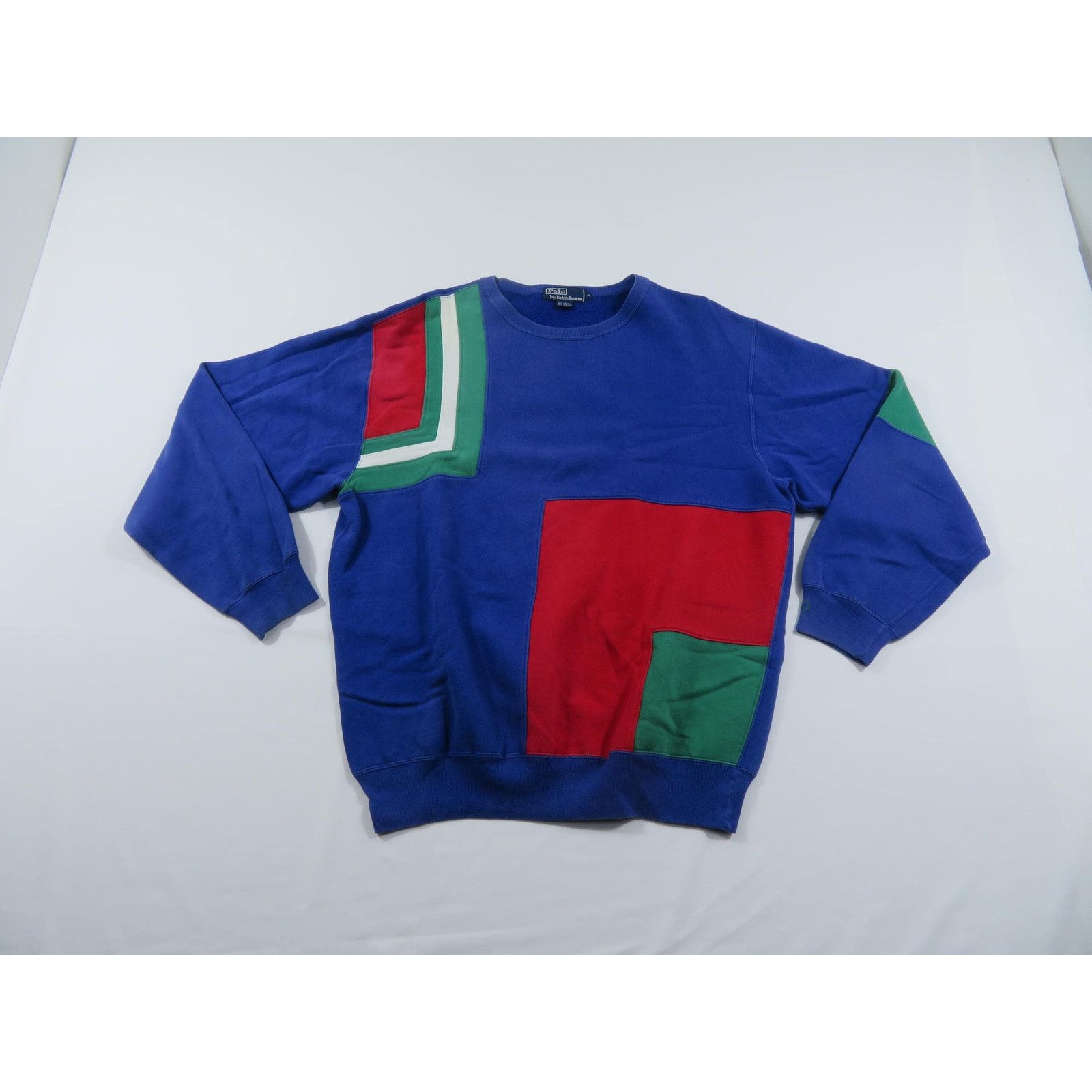 Polo Ralph Lauren Polo Color Block Sweatshirt Blue Sz M 1990s Size US M / EU 48-50 / 2 - 1 Thumbnail