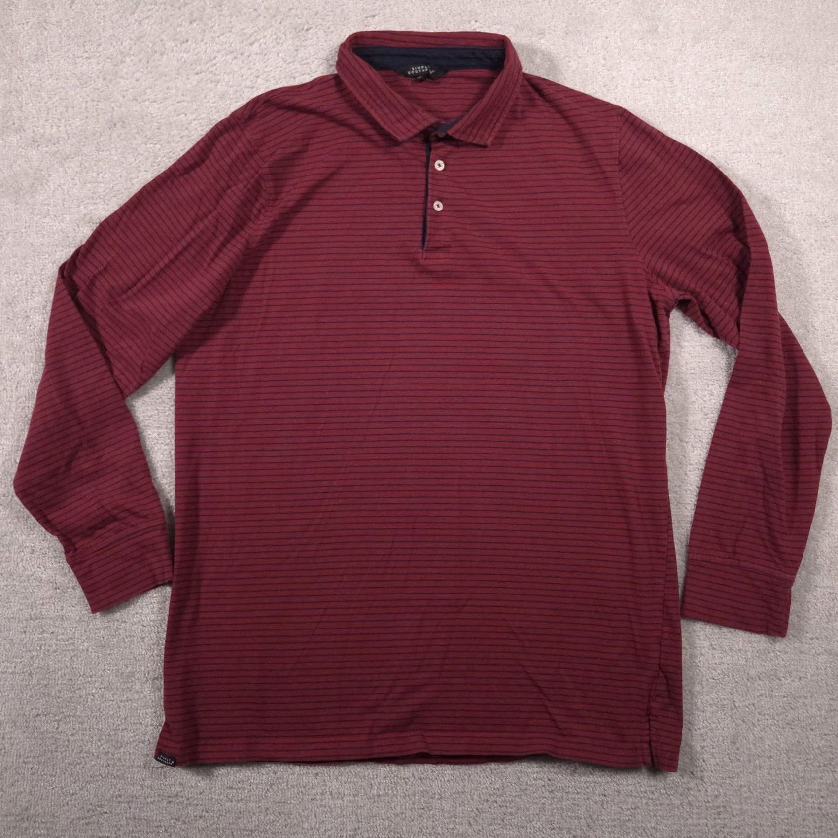 Vintage VINTAGE? No. Simply Southern Polo Shirt Mens 2XL Red Striped Long Sleeve Casual Knit Top Size US XXL / EU 58 / 5 - 2 Thumbnail