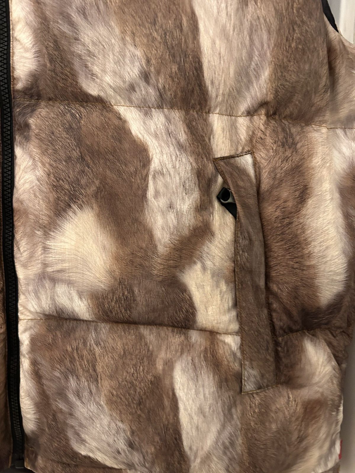 SUPREME x THE NORTH FACE Fur Print Nuptse Vest Sz L FW13
