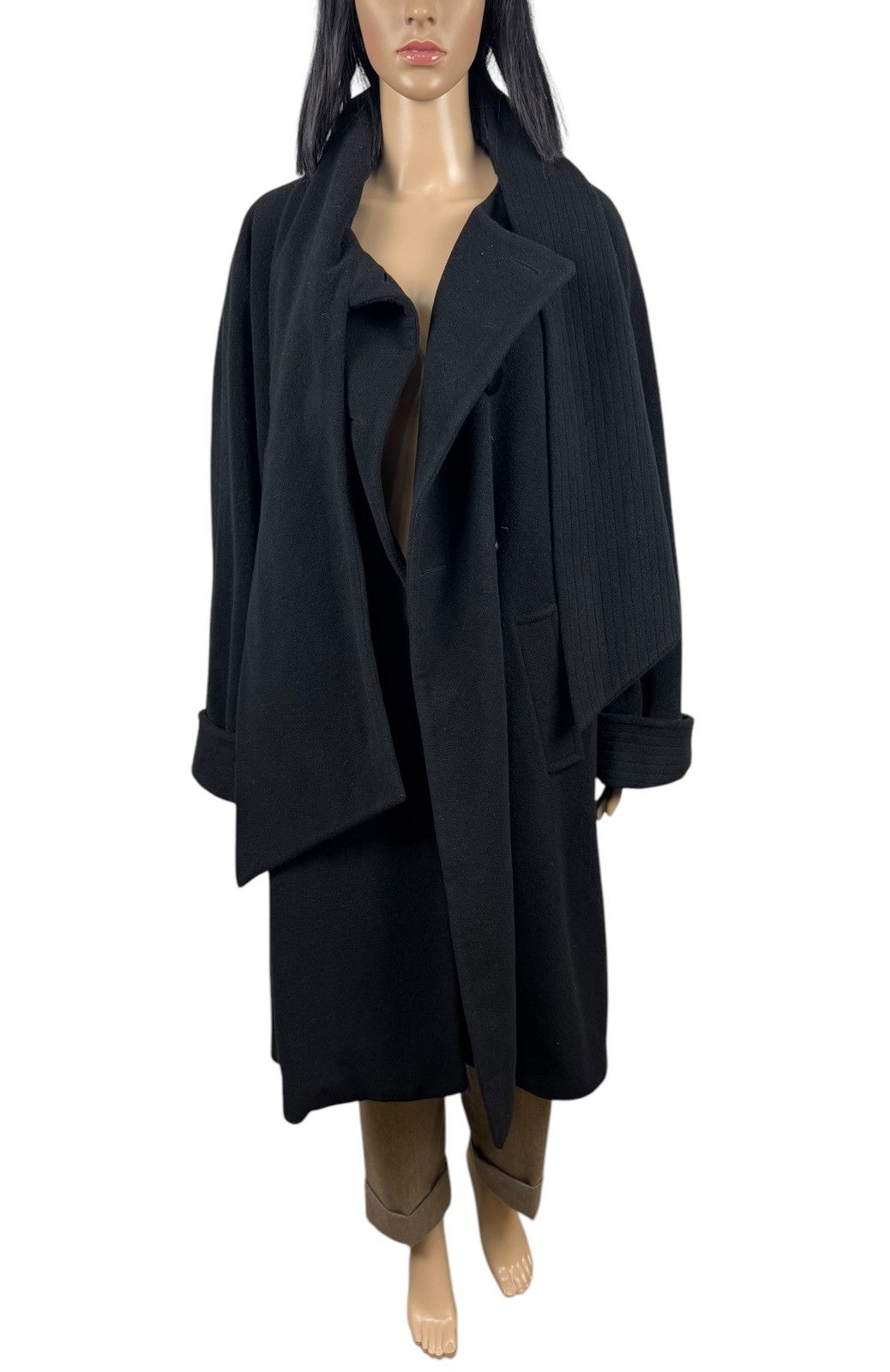 Escada Escada By Margaretha Ley Wool Overcoat Scarf Decor DE40 IT46 Size L / US 10 / IT 46 - 12 Thumbnail
