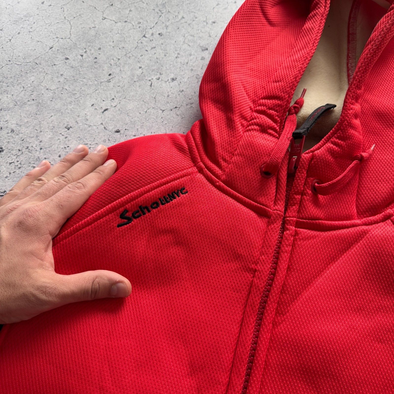 Schott Schott Vintage Red Fleece Jacket USA 90s Jnco Rap Hoodie Size US L / EU 52-54 / 3 - 13 Thumbnail