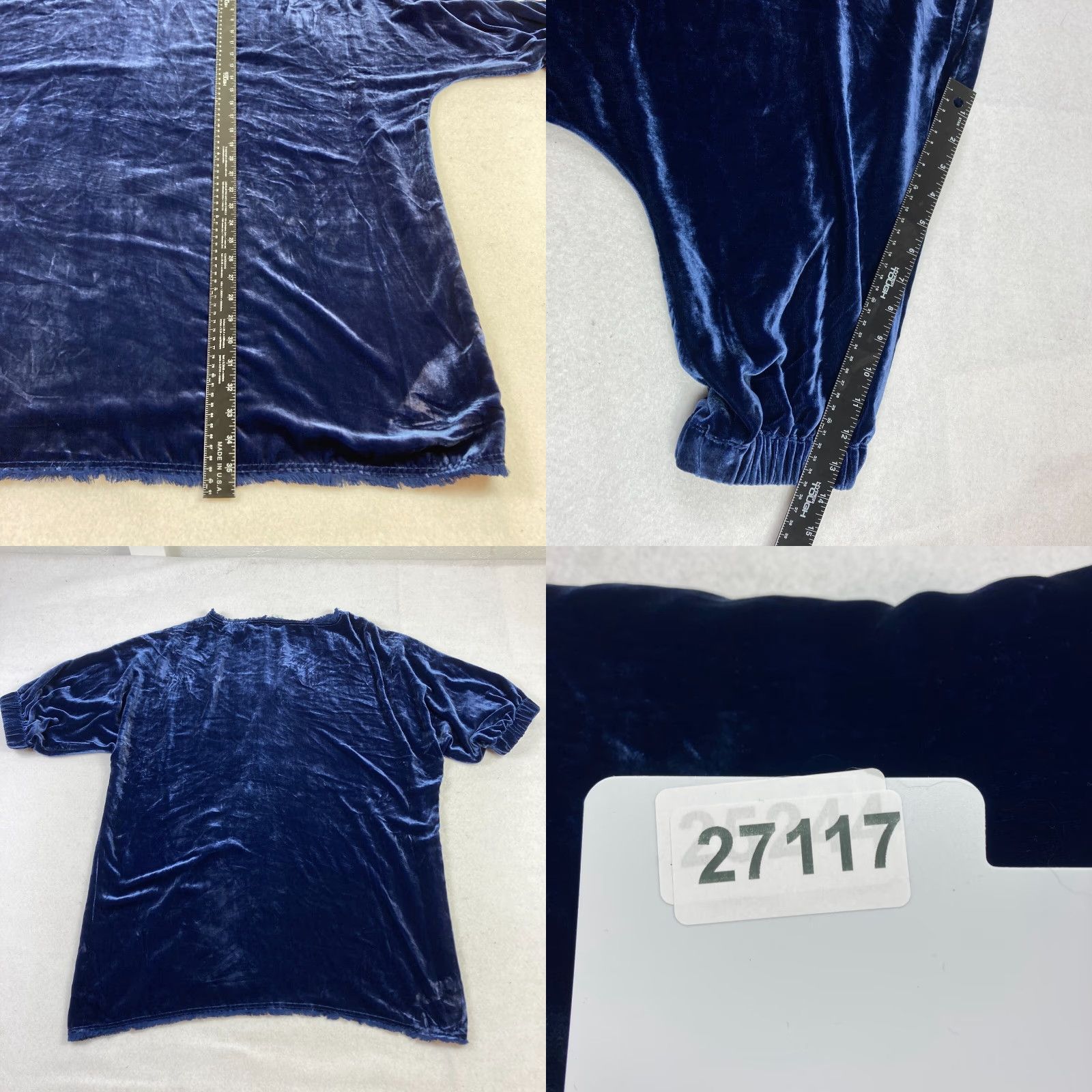 Vintage Sundance The Best Spring Velvet Tunic Shift Dress PXL Blue Silk Blend Size XL / US 12-14 / IT 48-50 - 8 Thumbnail
