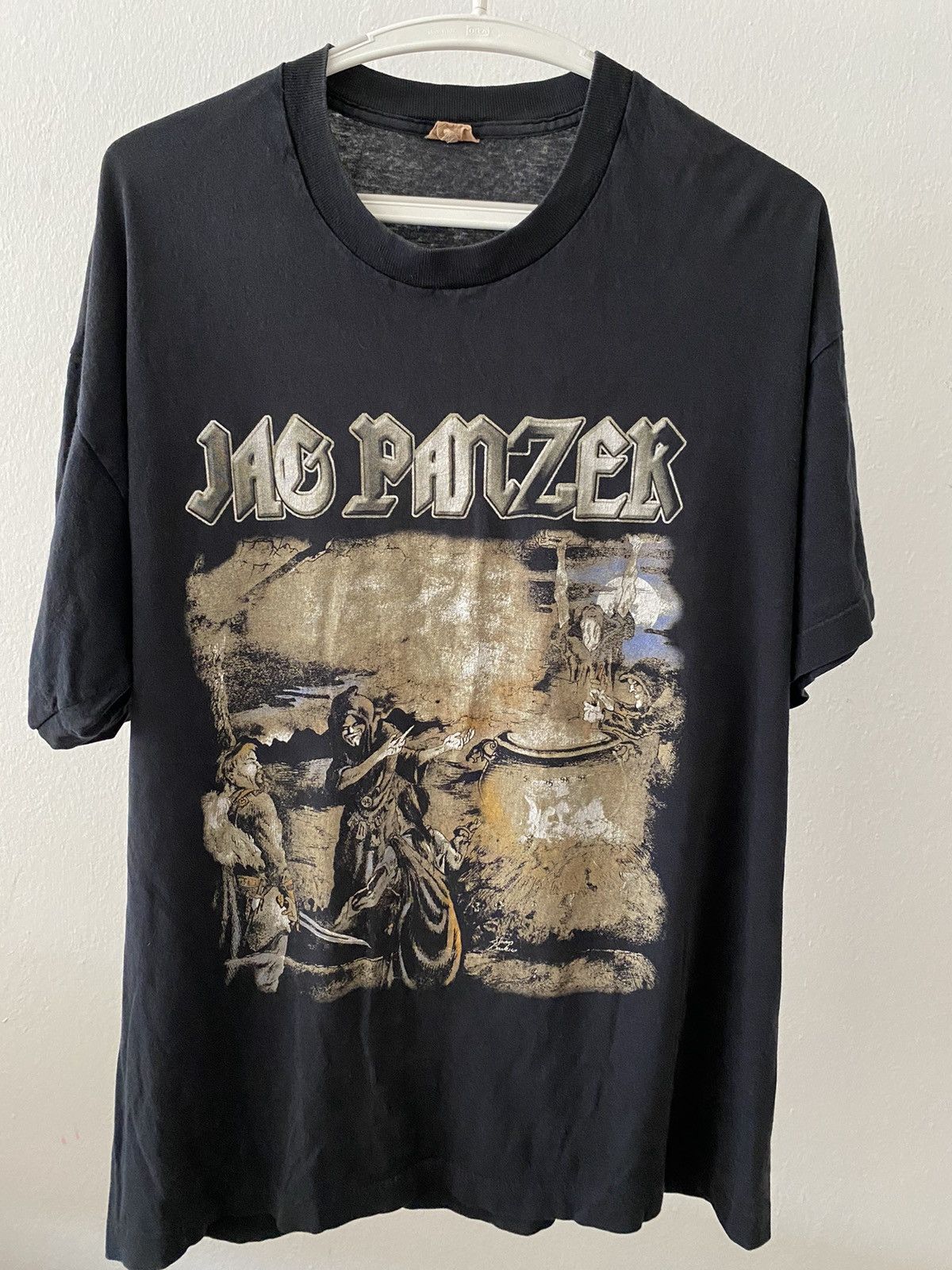 Band Tees × Vintage VINTAGE T-SHIRT JAG PANZER THAME TO THE THRONE ALBUM 90s 80s Size US XL / EU 56 / 4 - 1 Thumbnail