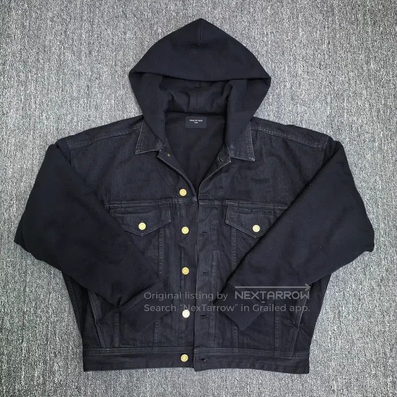 Fear of God fear of god Black hooded denim jacket Size US M / EU 48-50 / 2 - 1 Thumbnail