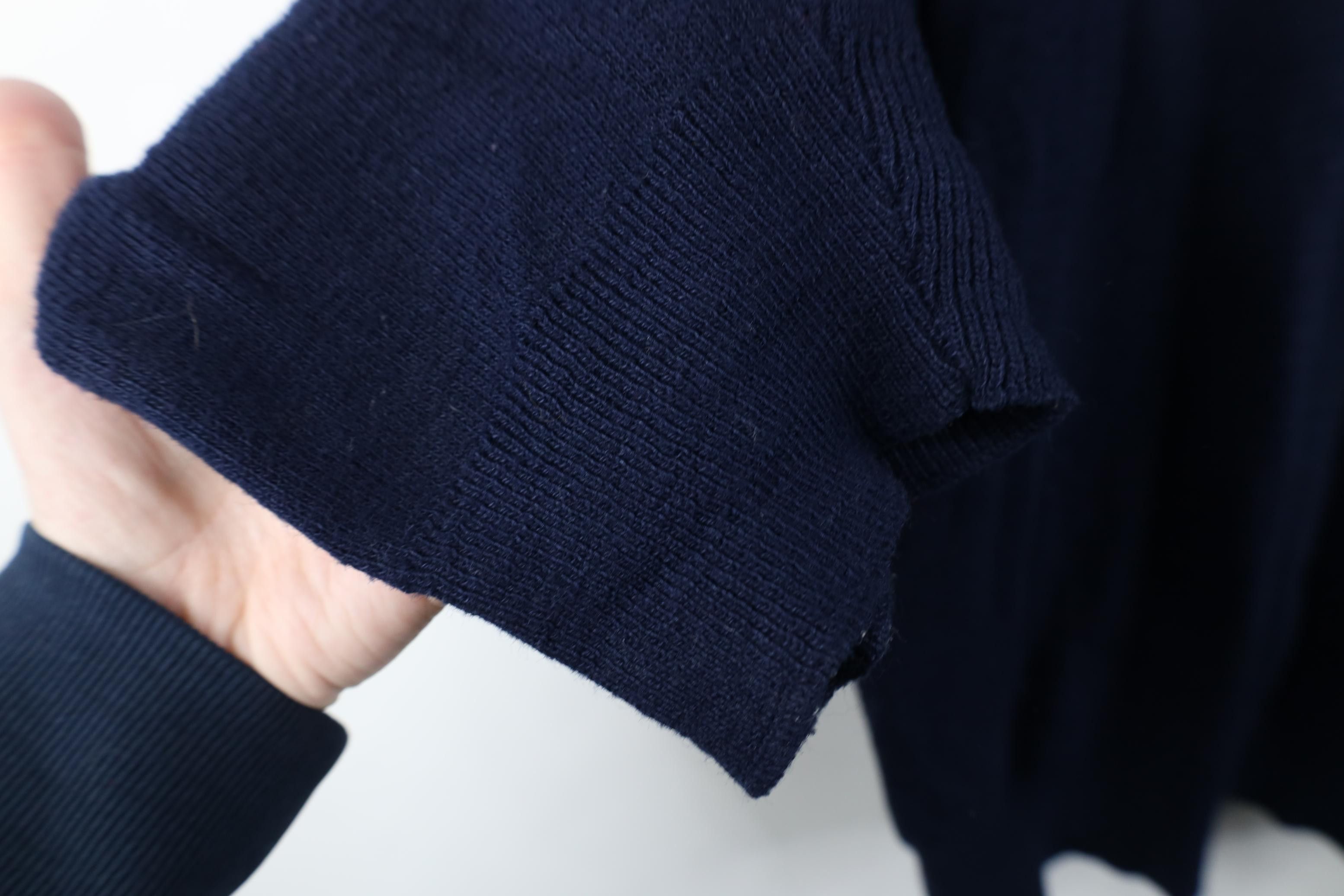 Vintage Vintage 70s Streetwear Blank Knit V-Neck Sweater Navy Blue Size US XL / EU 56 / 4 - 8 Thumbnail