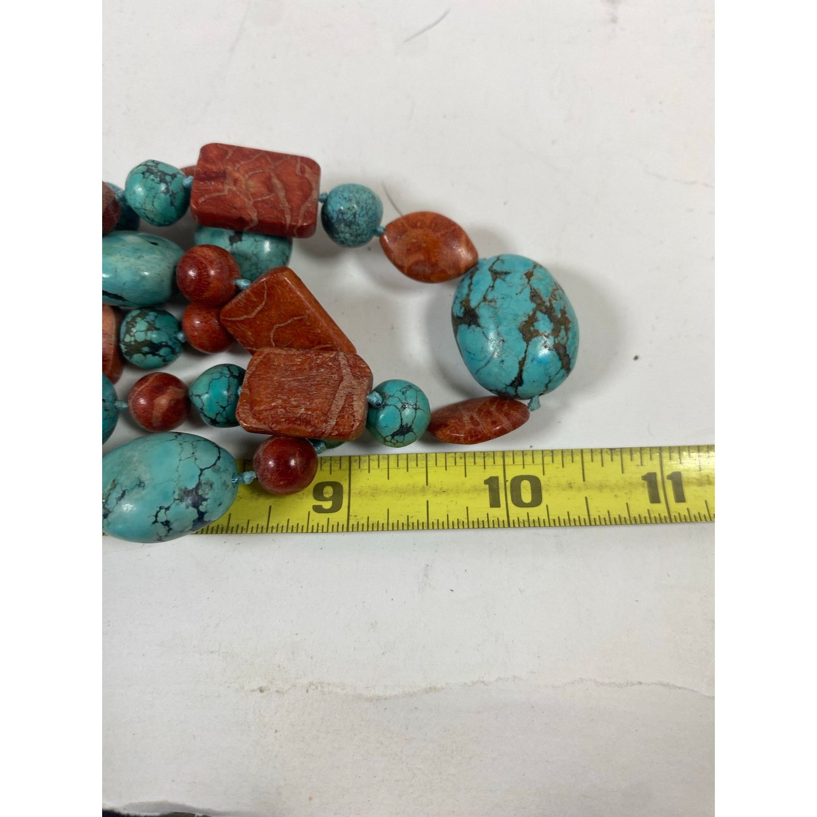 Other Lucas Lameth 925 Turquoise Red Coral Triple Strand Necklace Size ONE SIZE - 4 Thumbnail