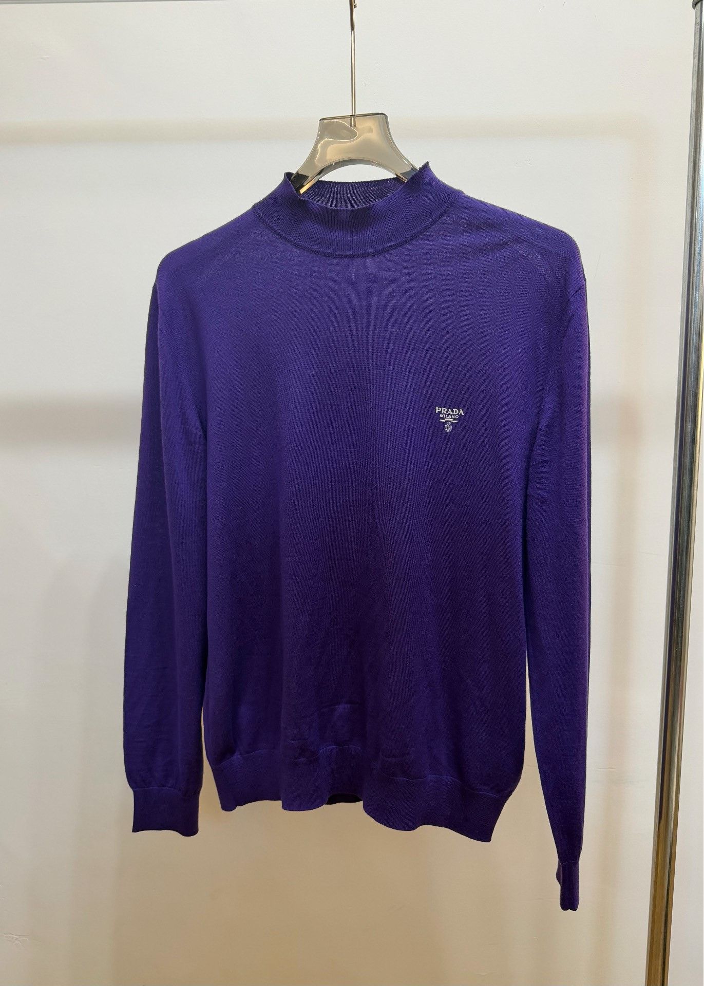 Prada Prada Knit Wool Purple Sweater 48 Men Size US XL / EU 56 / 4 - 1 Thumbnail