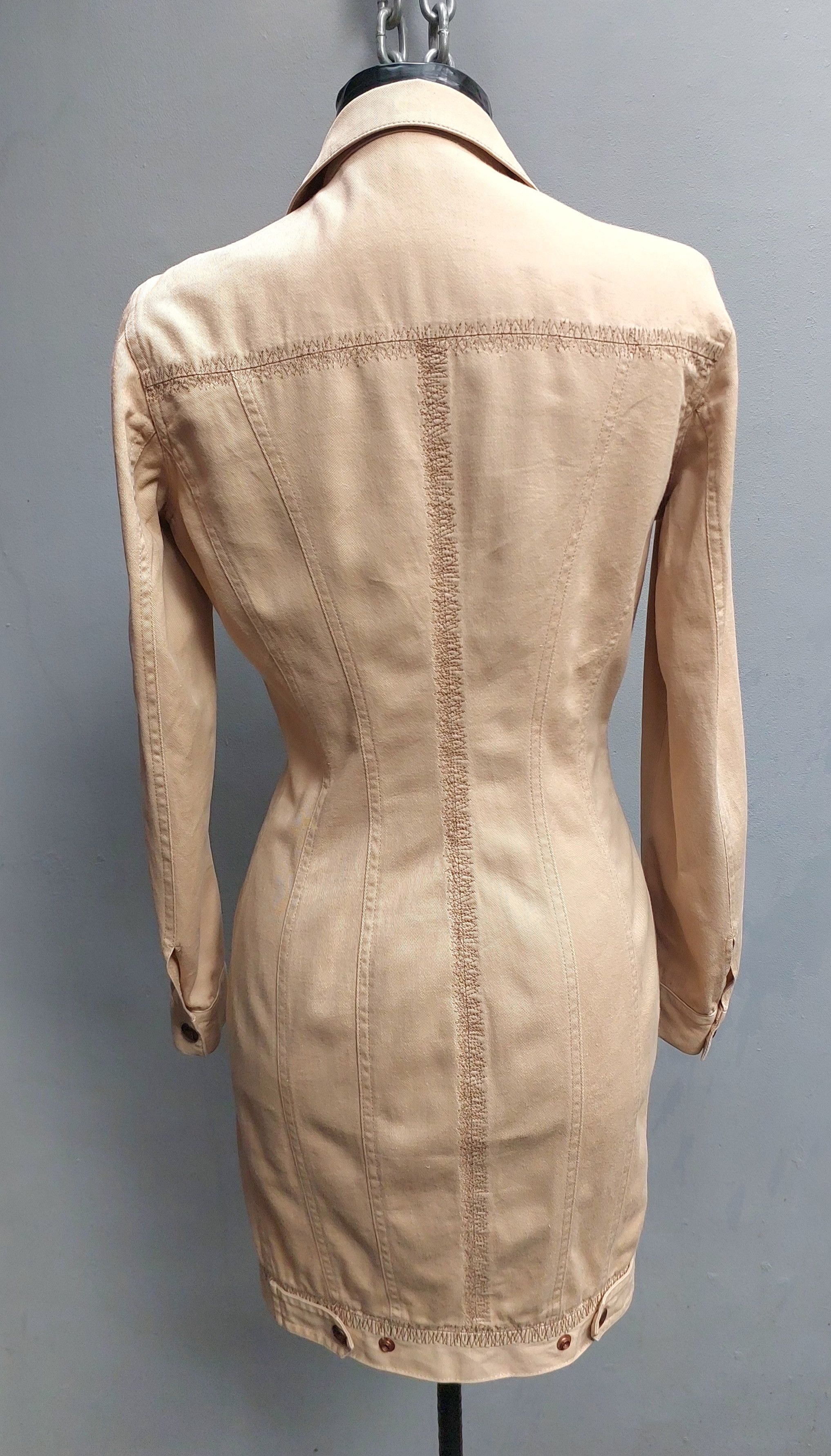 Jean Paul Gaultier Junior Gaultier Beige Utility Shirt Dress Size S / US 4 / IT 40 - 12 Thumbnail