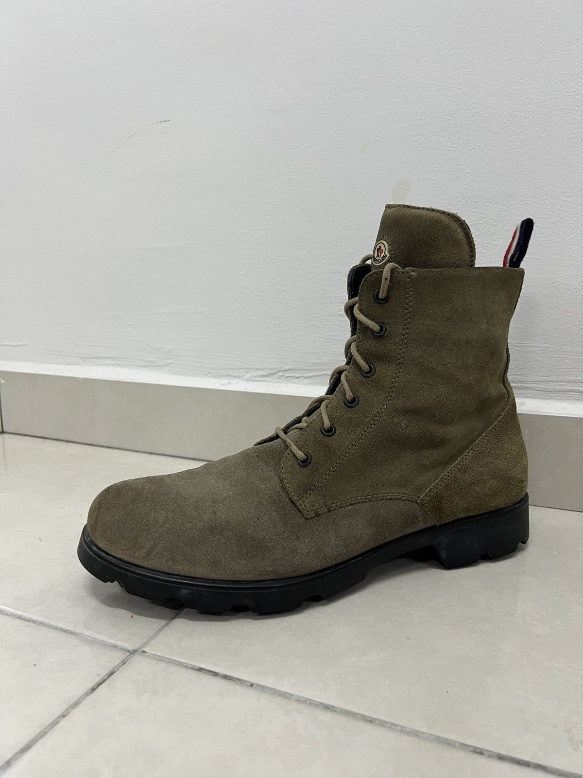 Moncler Moncler Combat Boots in Olive Green Suede Size US 9 / EU 42 - 4 Thumbnail