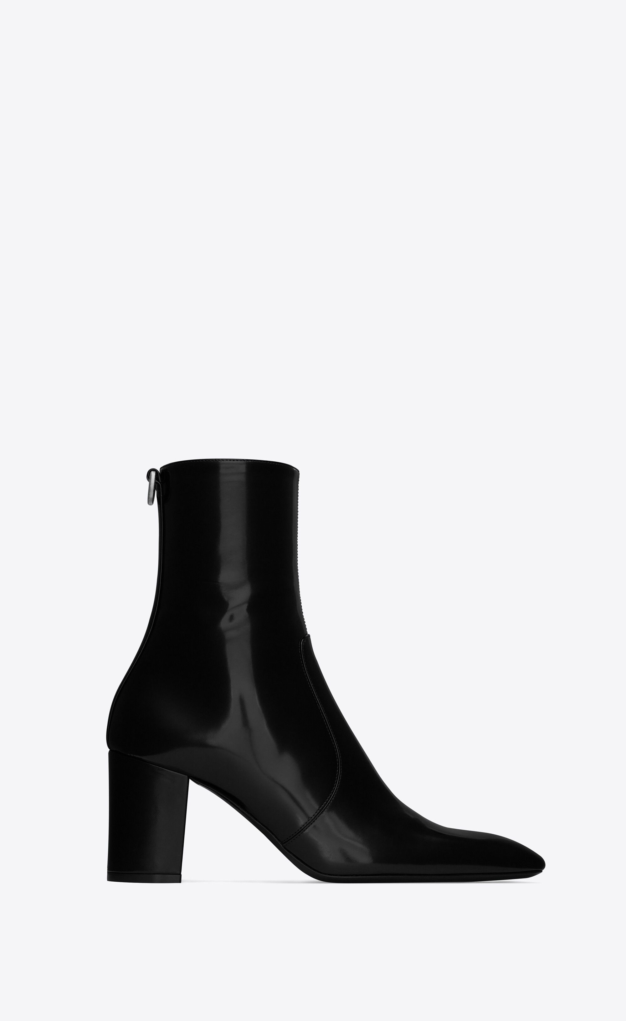 Saint Laurent Paris o1tr1nto0326 757043 Betty Booties in Glazed Leather in Black Size US 8.5 / IT 38.5 - 1 Thumbnail