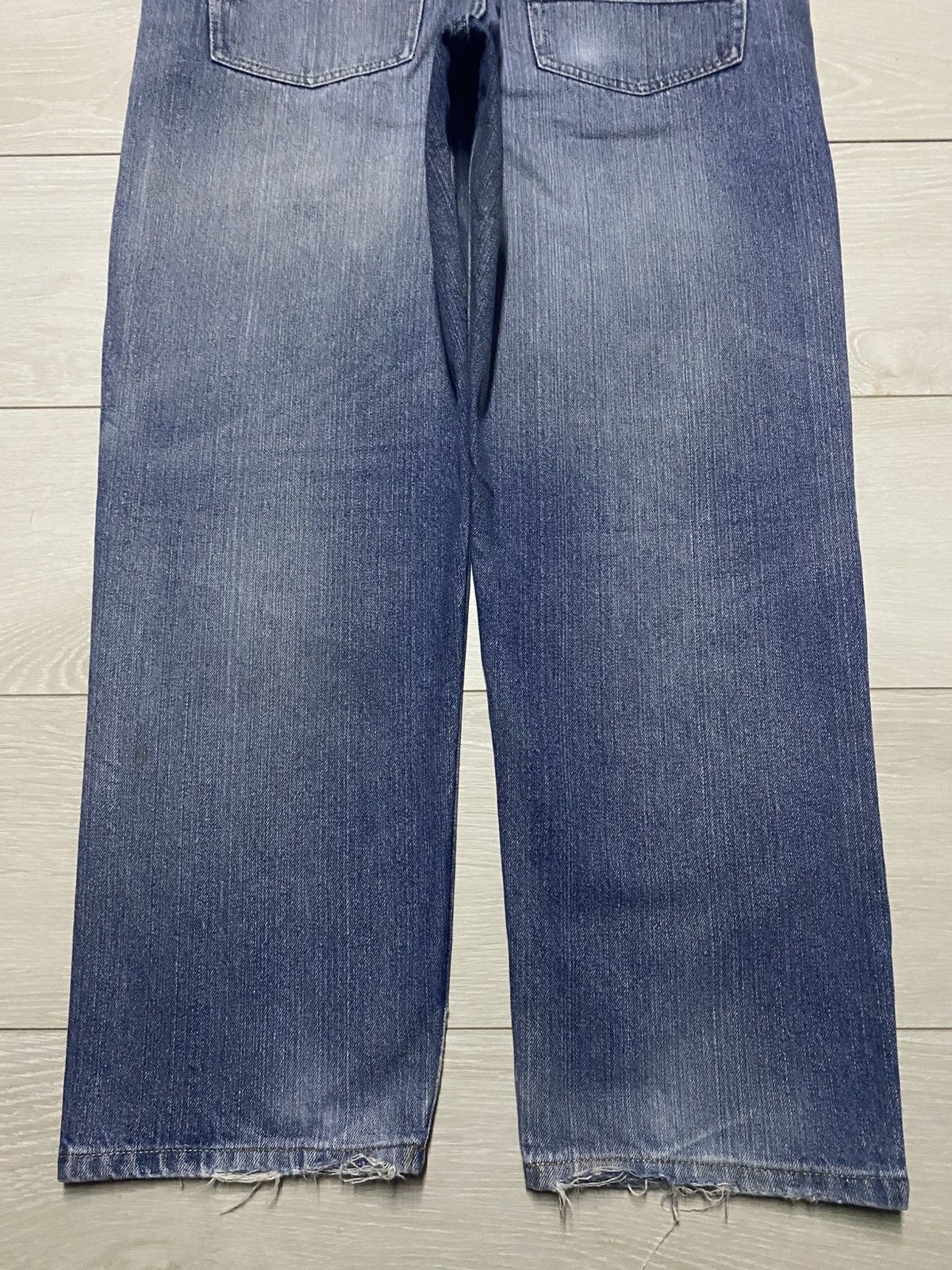 Japanese Brand Vintage Rapidly Embroidery Logo Faded Wash Taperred Leg Jean Size US 33 - 6 Thumbnail