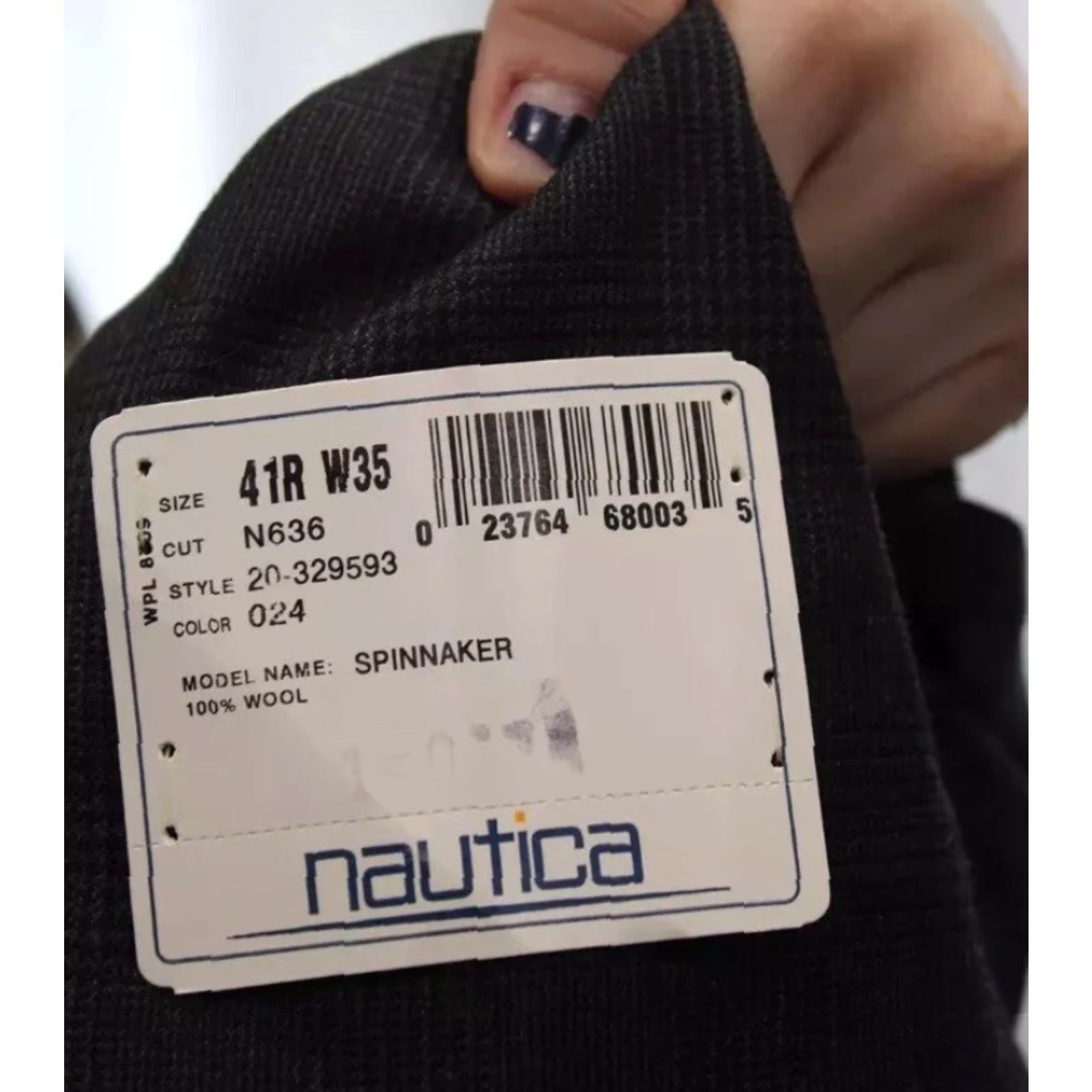 Nautica Nautica Blazer 41R Men Wool Plaid Charcoal Spinnaker Jacket Suit Blazer Size 41R Mens Black Plaid Wool Size 42R - 3 Thumbnail