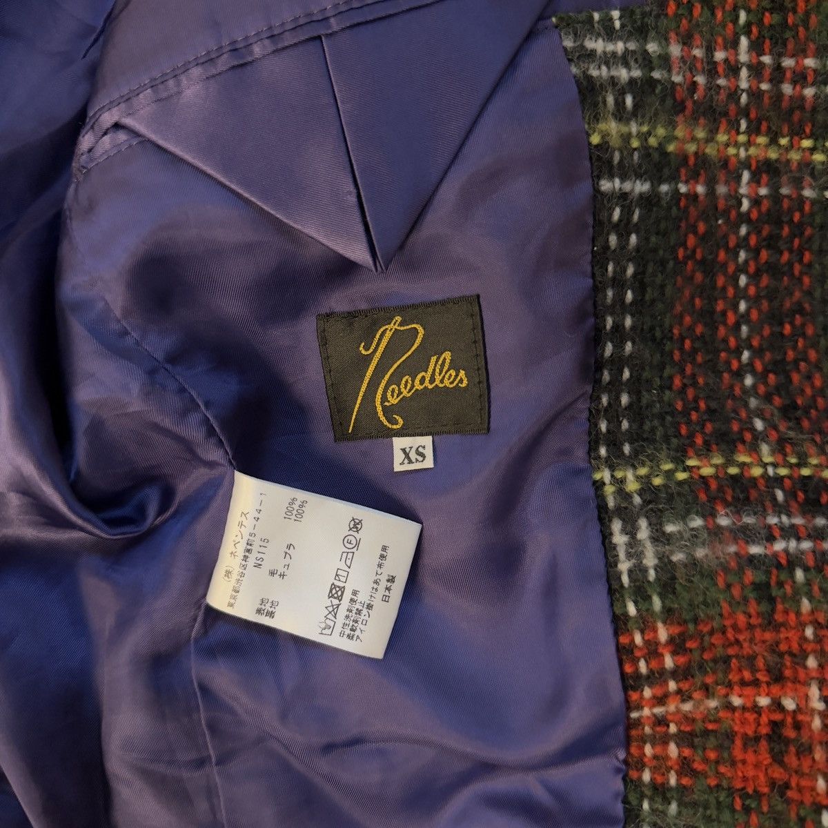 Needles Needles Peak Lapel Short Jacket Plaid Wool XS Japan Size US XS / EU 42 / 0 - 3 Thumbnail