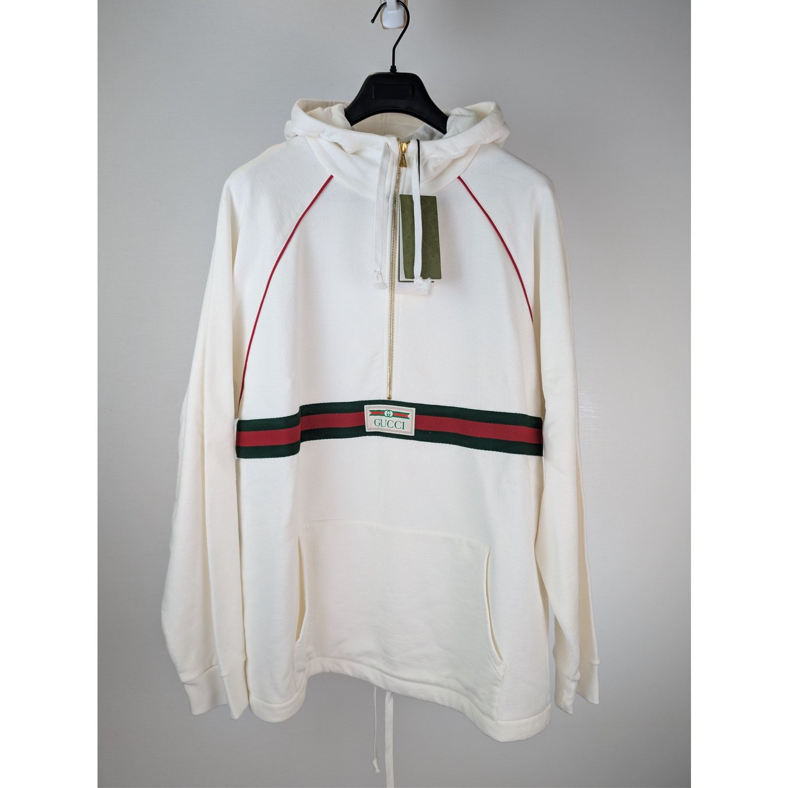 Gucci o1rshd1 Light Felted Cotton Jersey Hoodie Sweatshirt Ivory Size US XXL / EU 58 / 5 - 9 Thumbnail