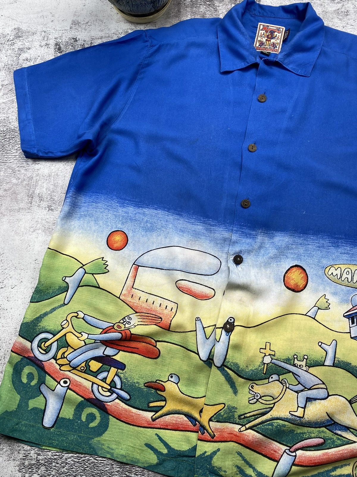 Mambo Vintage Mambo Loud Hawaiian Surf Very Rare Jesus Shirt Size US XL / EU 56 / 4 - 4 Thumbnail