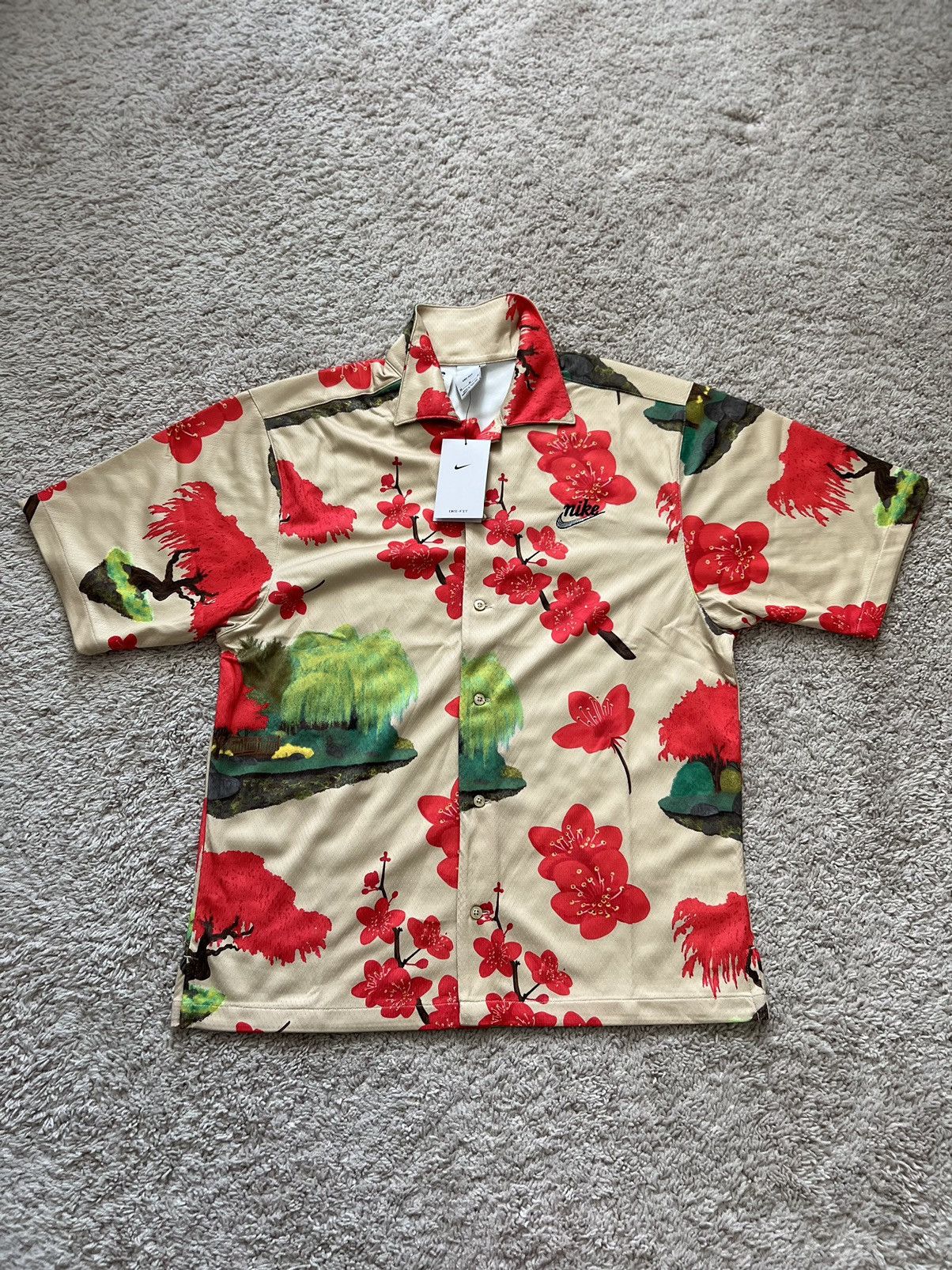 Nike Nike Cherry Blossom Casual Shirt Shorts Tan Size US M / EU 48-50 / 2 - 6 Thumbnail