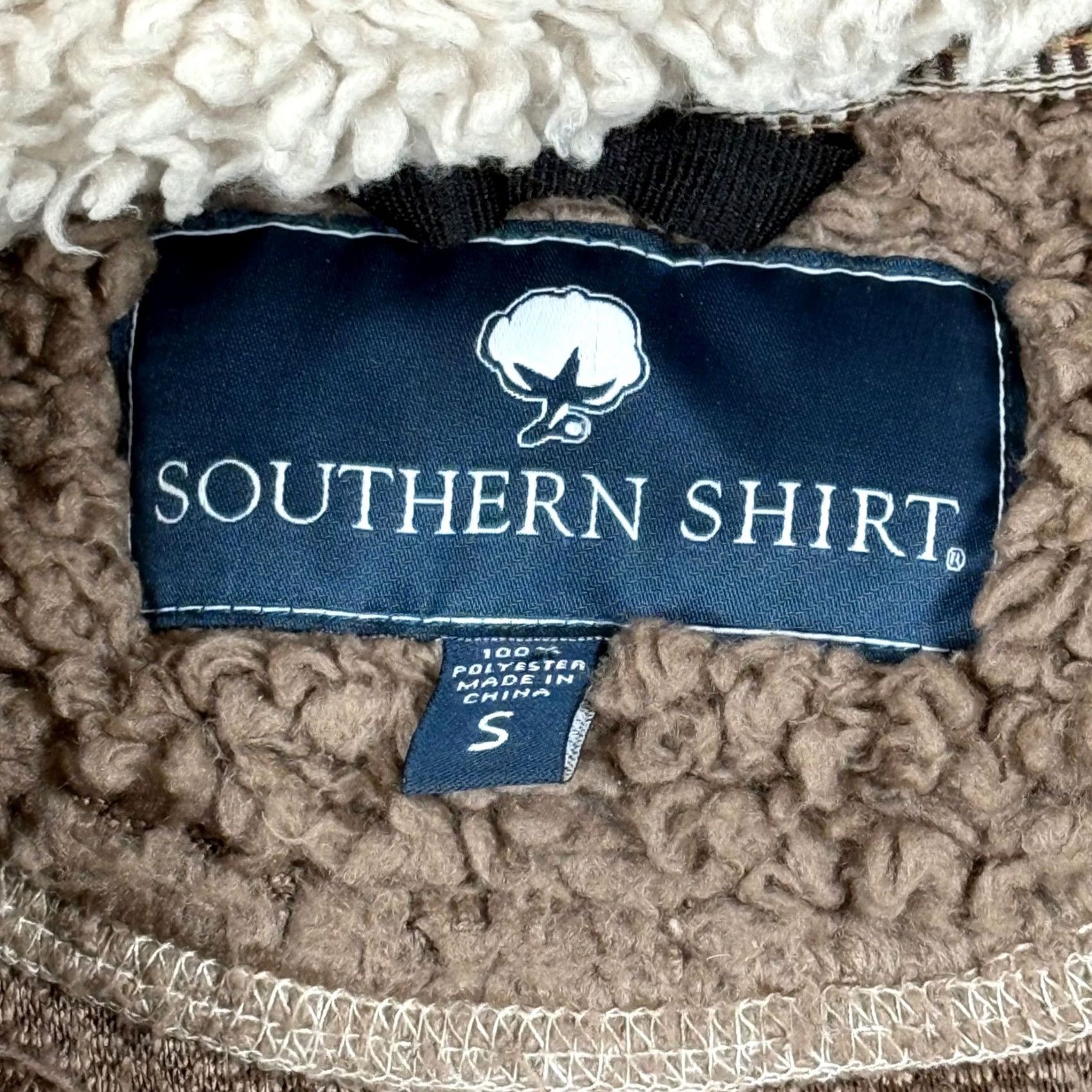 Vintage Sherpa Quarter Zip Fleece Pullover Small Brown Pockets Fall Winterwear Cabincore Size S / US 4 / IT 40 - 7 Thumbnail