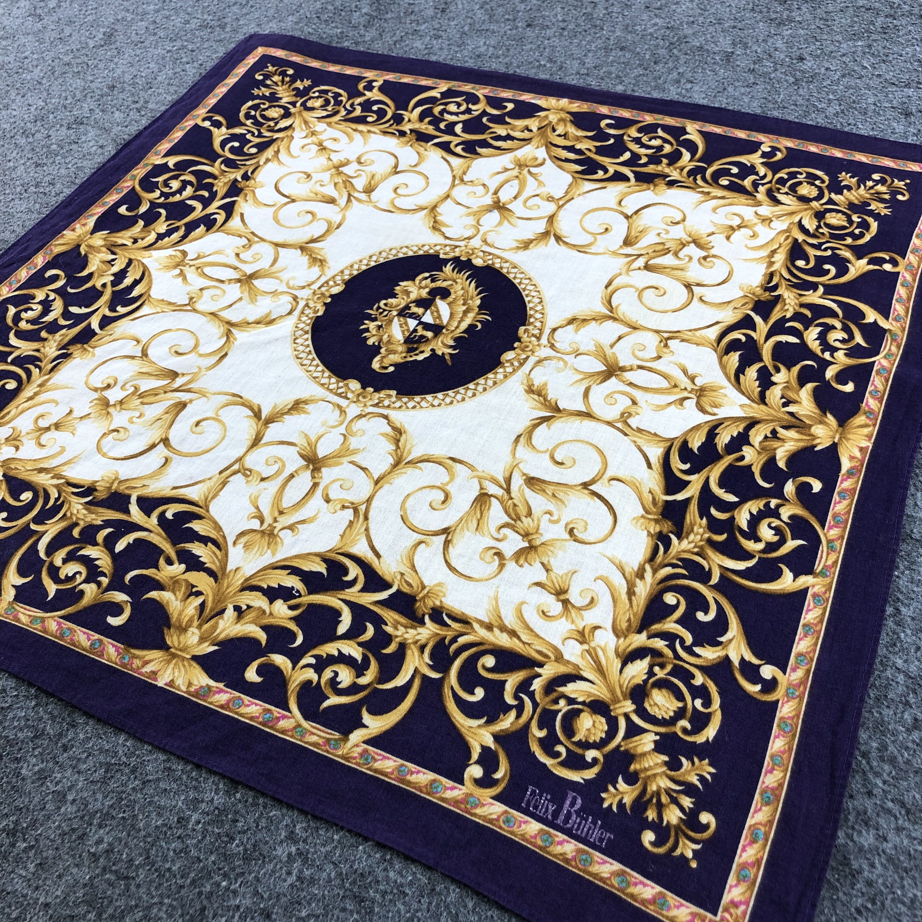 Vintage Felix Buhler Baroque Handkerchief Neckerchief Bandana H1392 Size ONE SIZE - 4 Thumbnail
