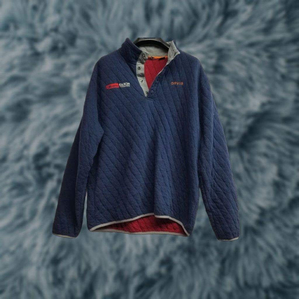 Orvis Orvis Pullover Sweater Mens L Blue Long Sleeve Zip Button Logo Knit 1/4 Zip Outdoor Buttoned Size US L / EU 52-54 / 3 - 1 Thumbnail
